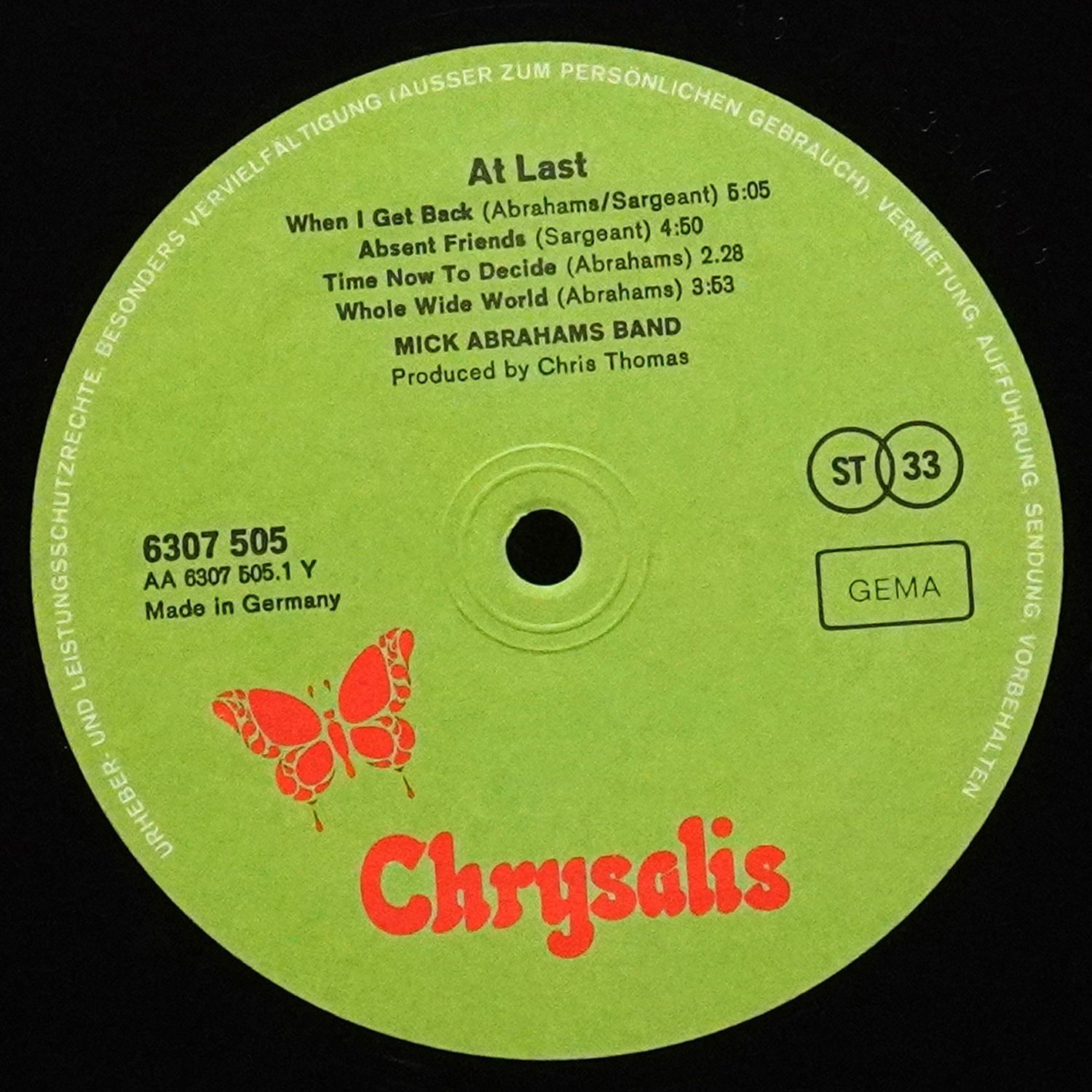 LP Mick Abrahams Band — At Last фото 4