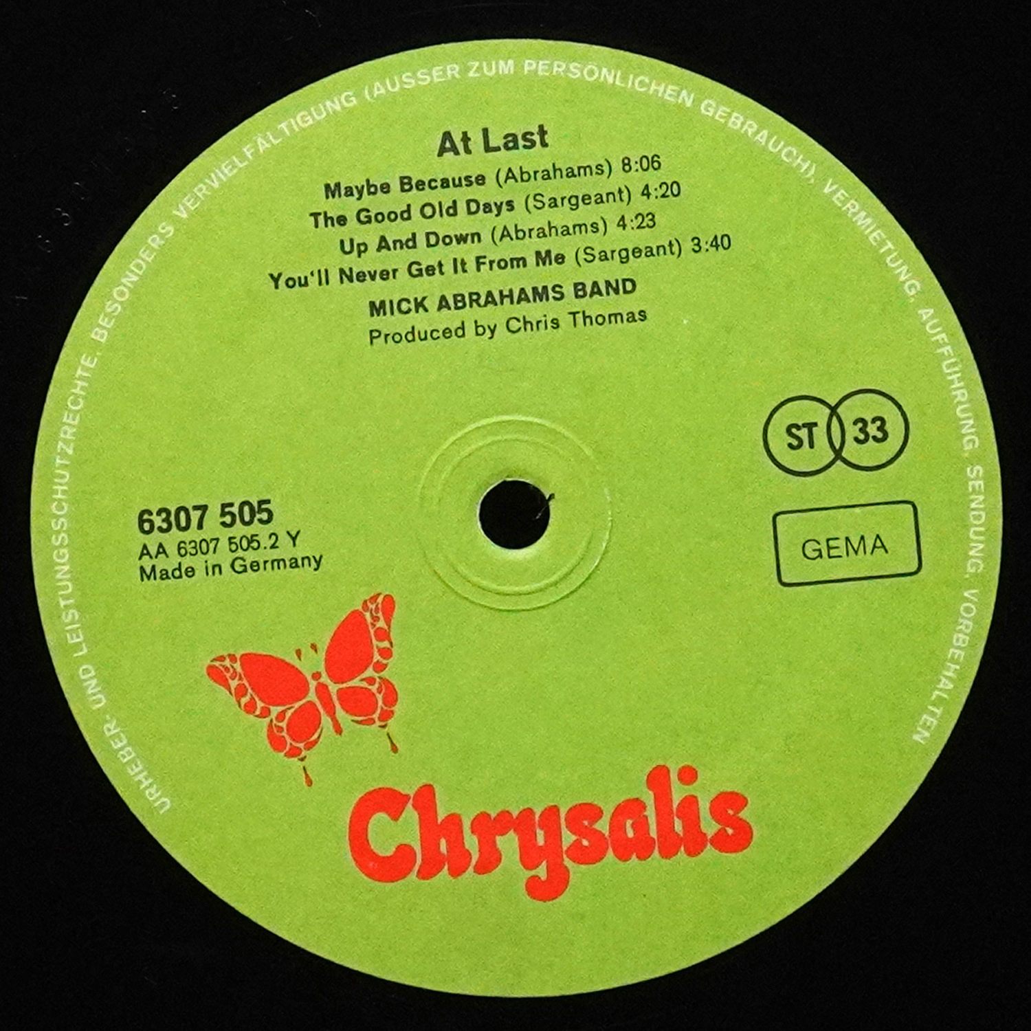 LP Mick Abrahams Band — At Last фото 5