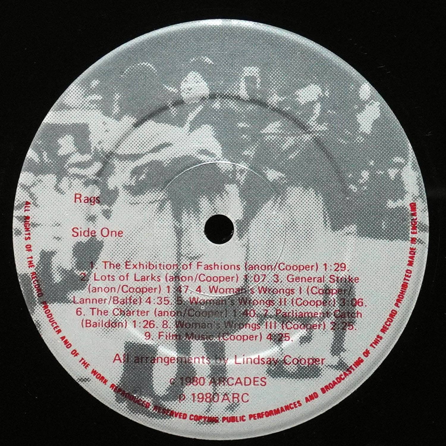 LP Lindsay Cooper — Rags (+ буклет) фото 4