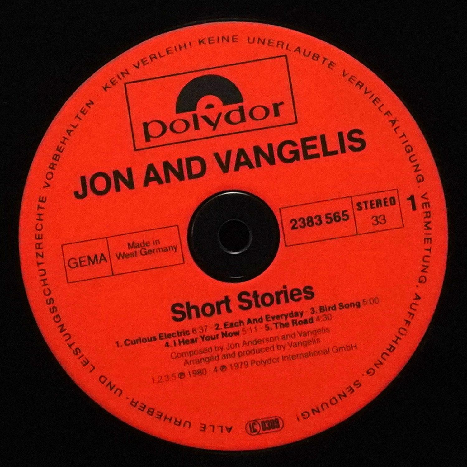 LP Jon And Vangelis — Short Stories фото 2