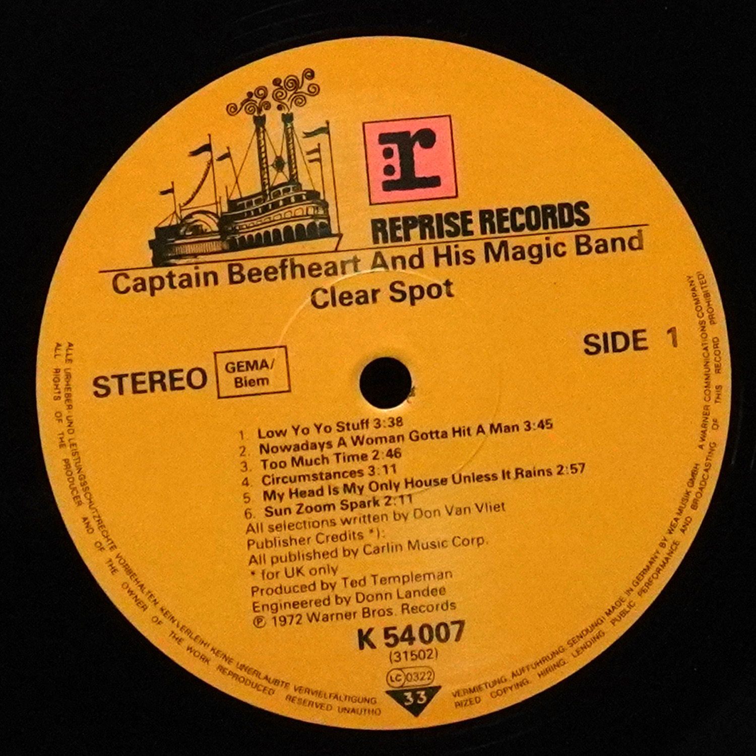 LP Captain Beefheart — Clear Spot фото 3