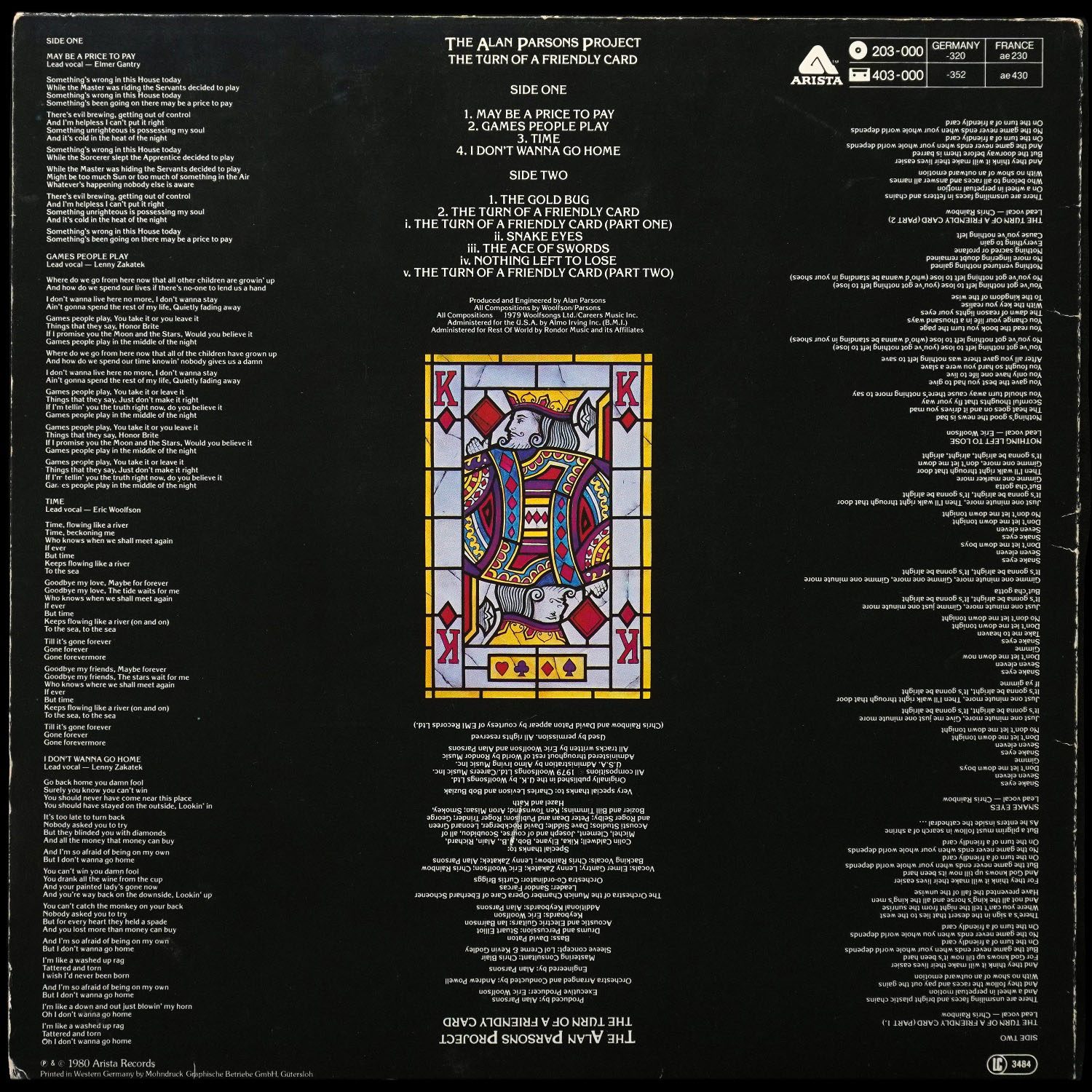 LP Alan Parsons Project — Turn Of A Friendly Card фото 2