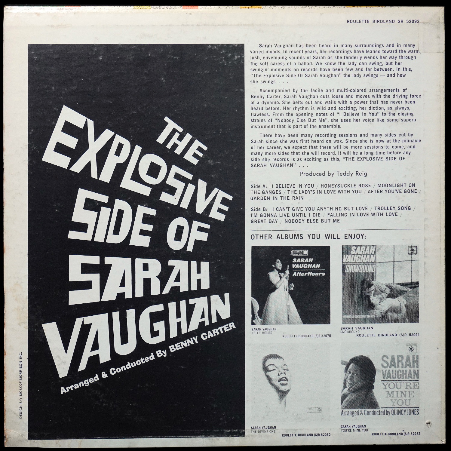 LP Sarah Vaughan — Explosive Side Of Sarah Vaughan фото 2