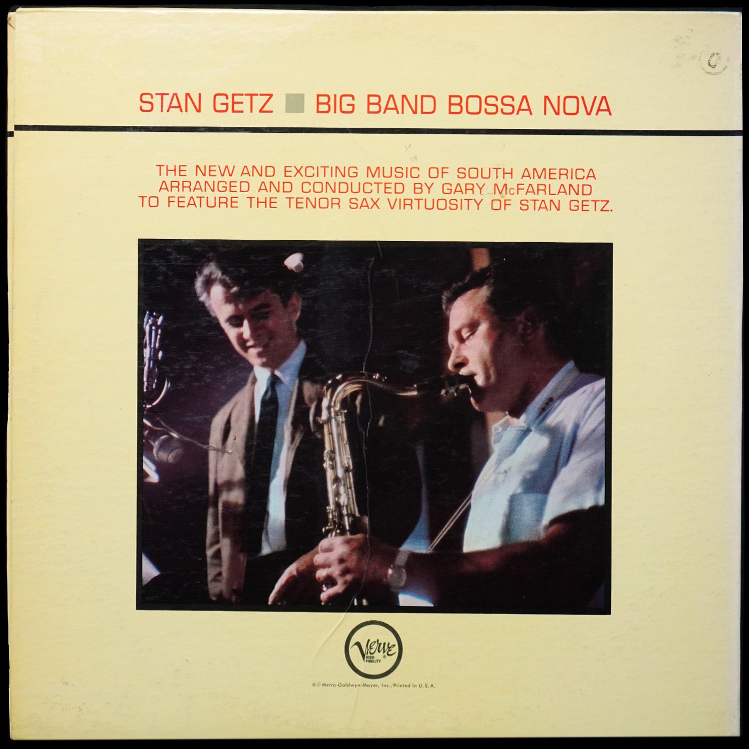 LP Stan Getz — Big Band Bossa Nova (моно) фото 2