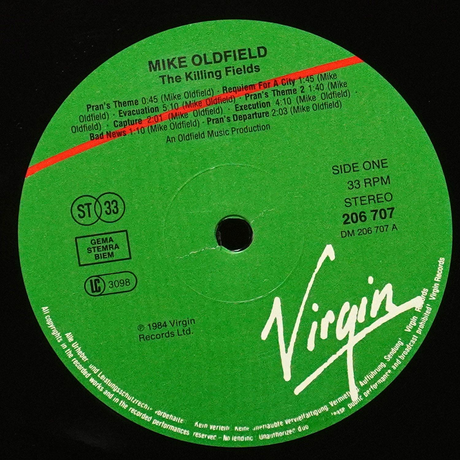 LP Mike Oldfield — Killing Fields (Original Film Soundtrack) фото 2
