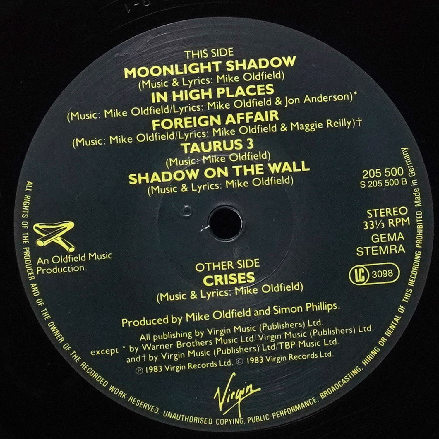 LP Mike Oldfield — Crises фото 2