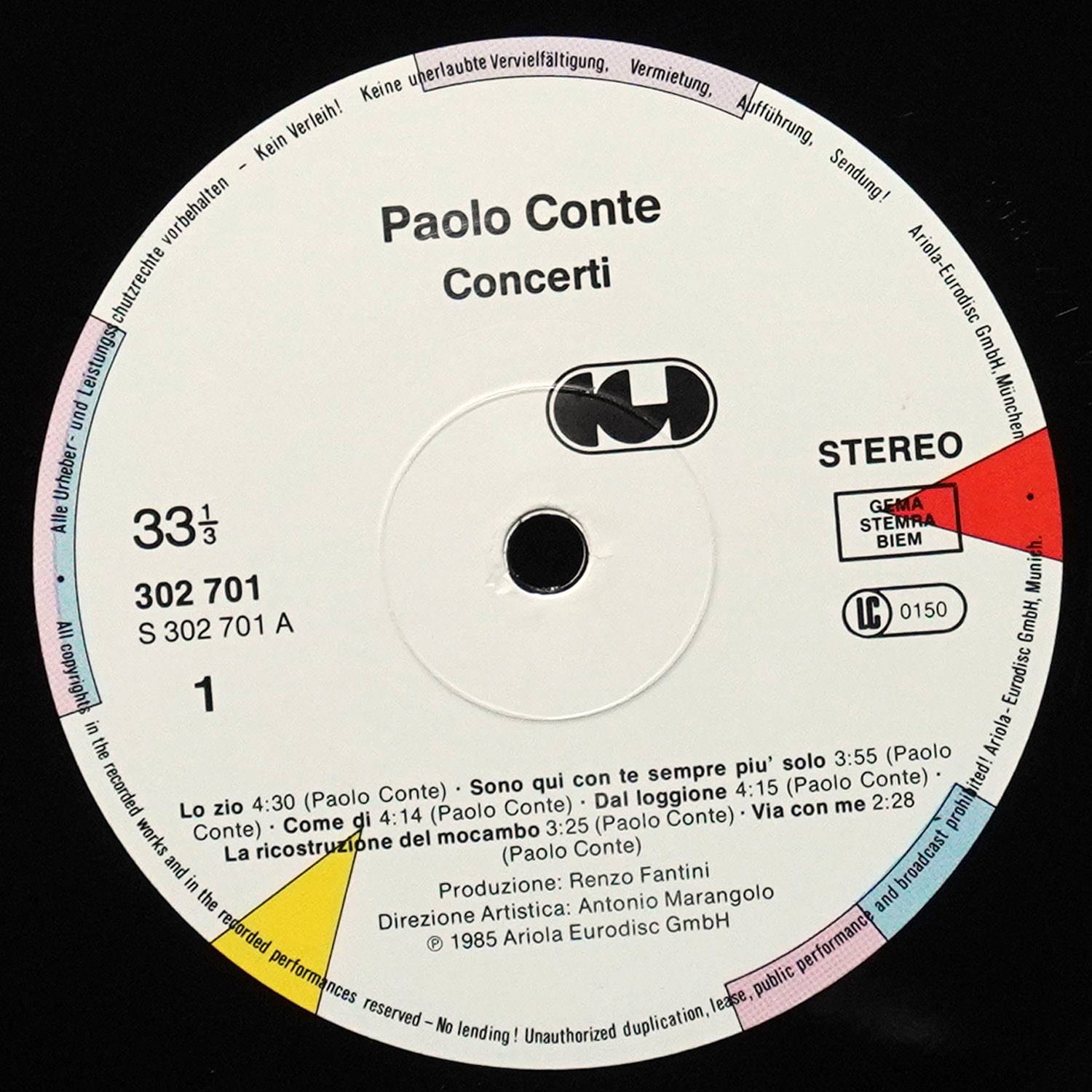 LP Paolo Conte — Concerti (2LP) фото 3