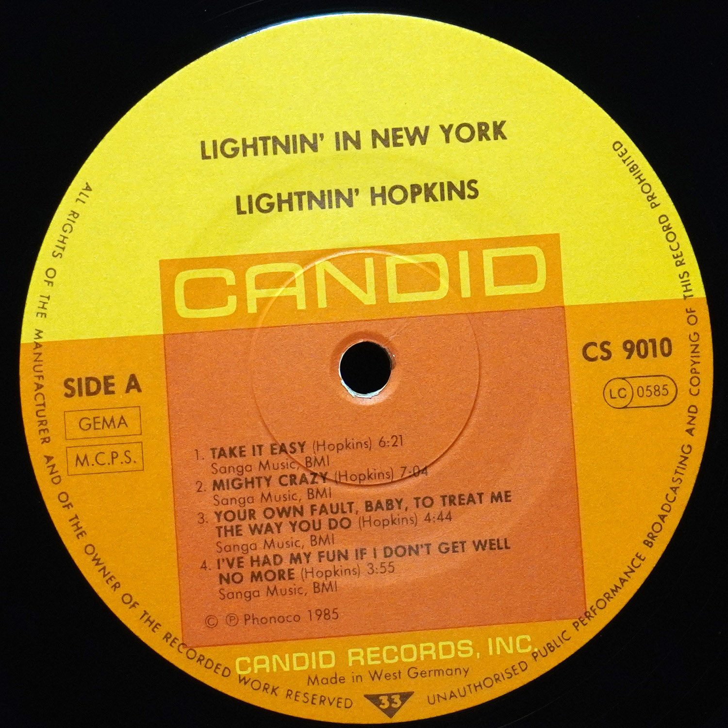 LP Lightnin' Hopkins — Lightnin' In New York фото 3