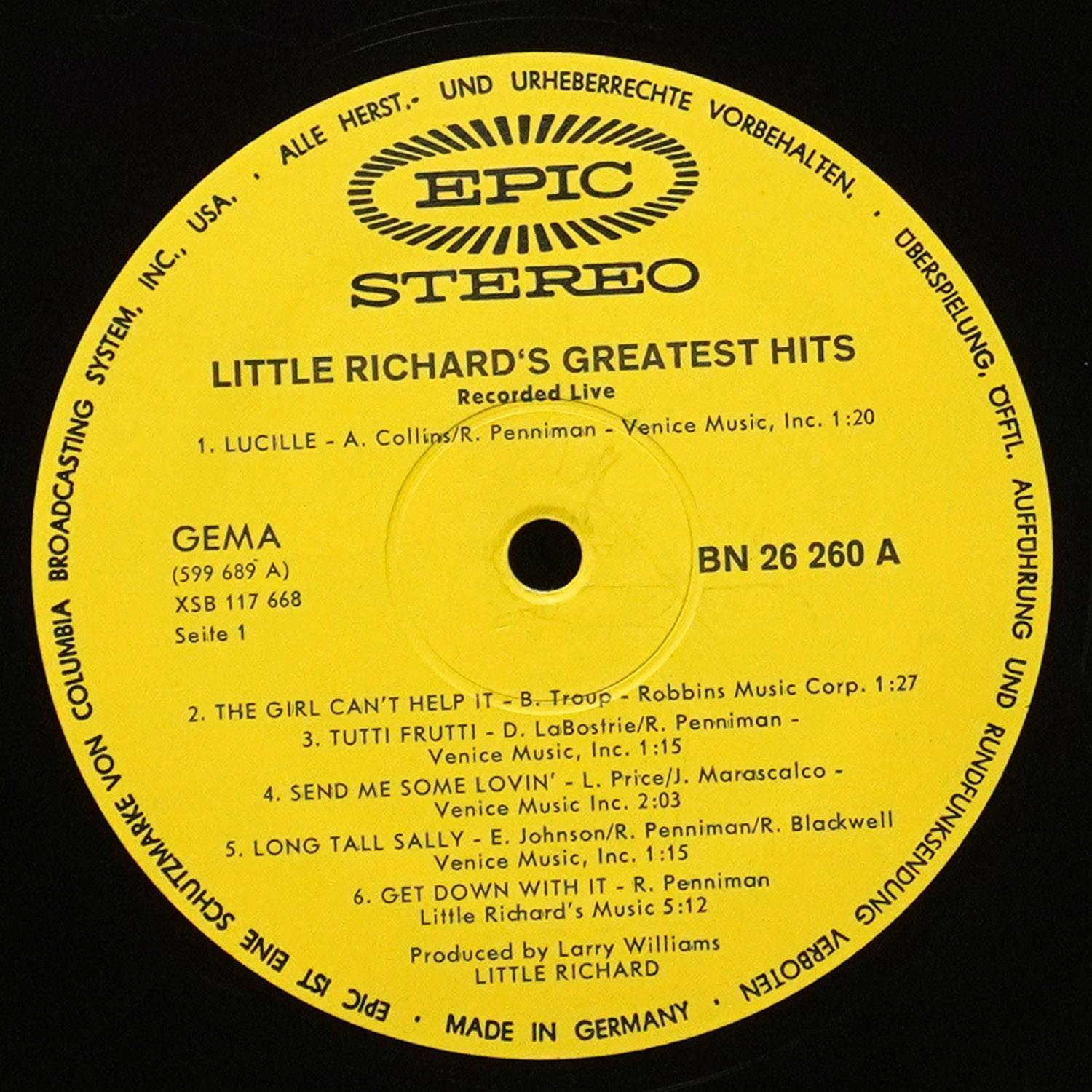 LP Little Richard — Little Richard's Greatest Hits Recorded Live фото 2