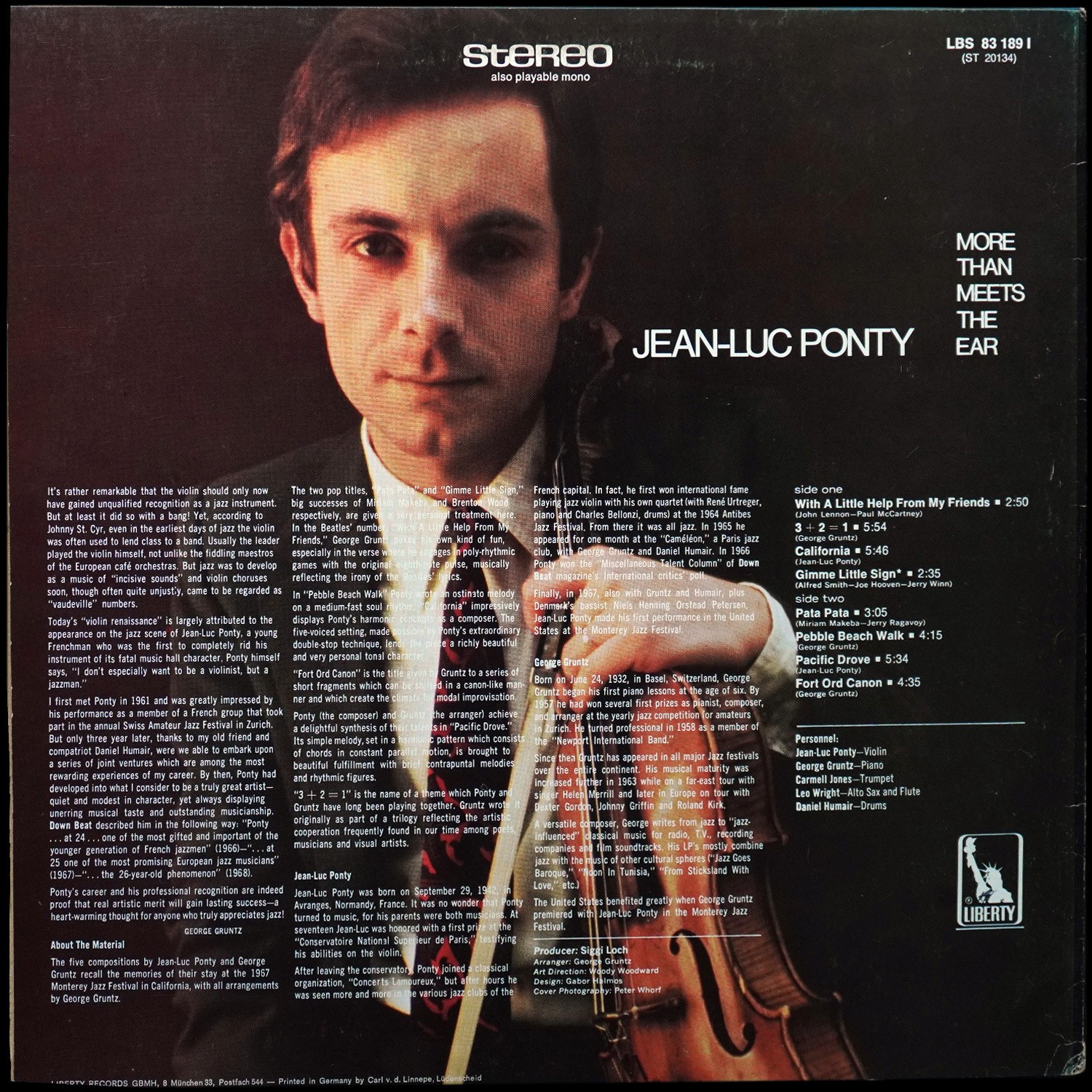 LP Jean-Luc Ponty — More Than Meets The Ear фото 2