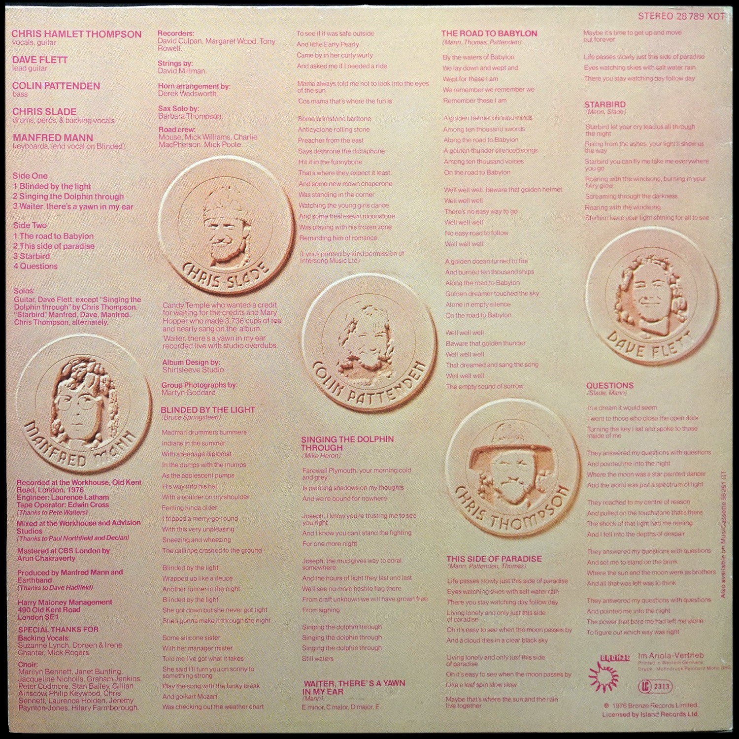 LP Manfred Mann's Earth Band — Roaring Silence фото 2