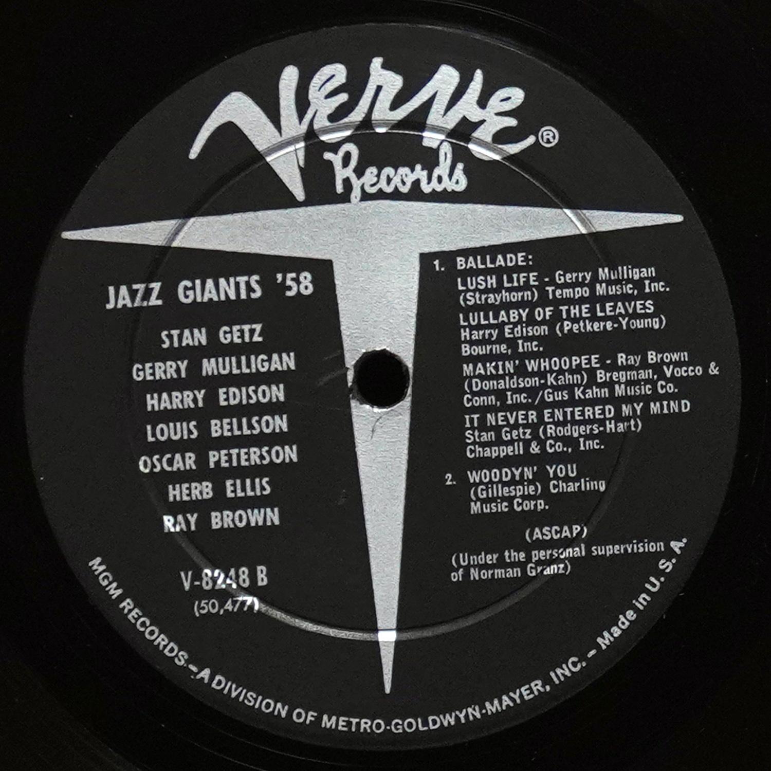 LP Stan Getz — Jazz Giants '58 фото 4