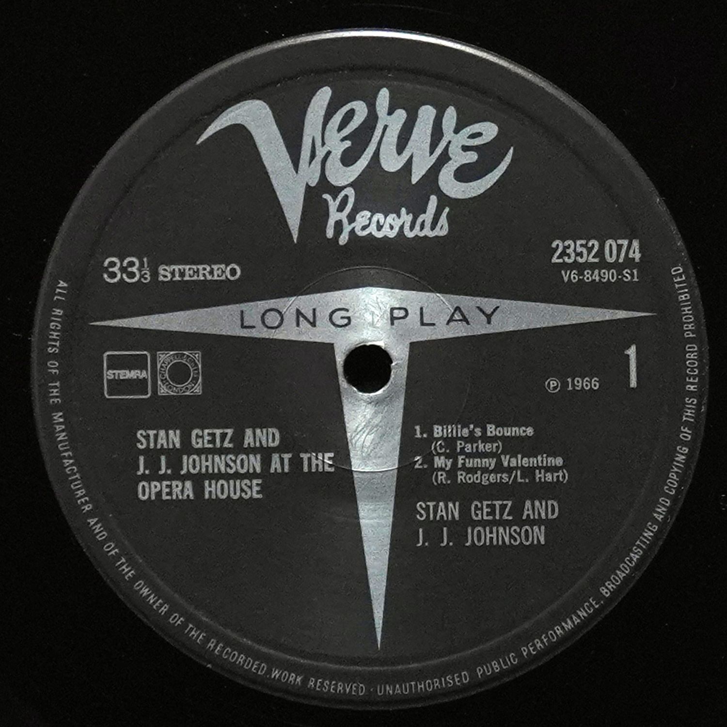 LP Stan Getz — At The Opera House фото 3