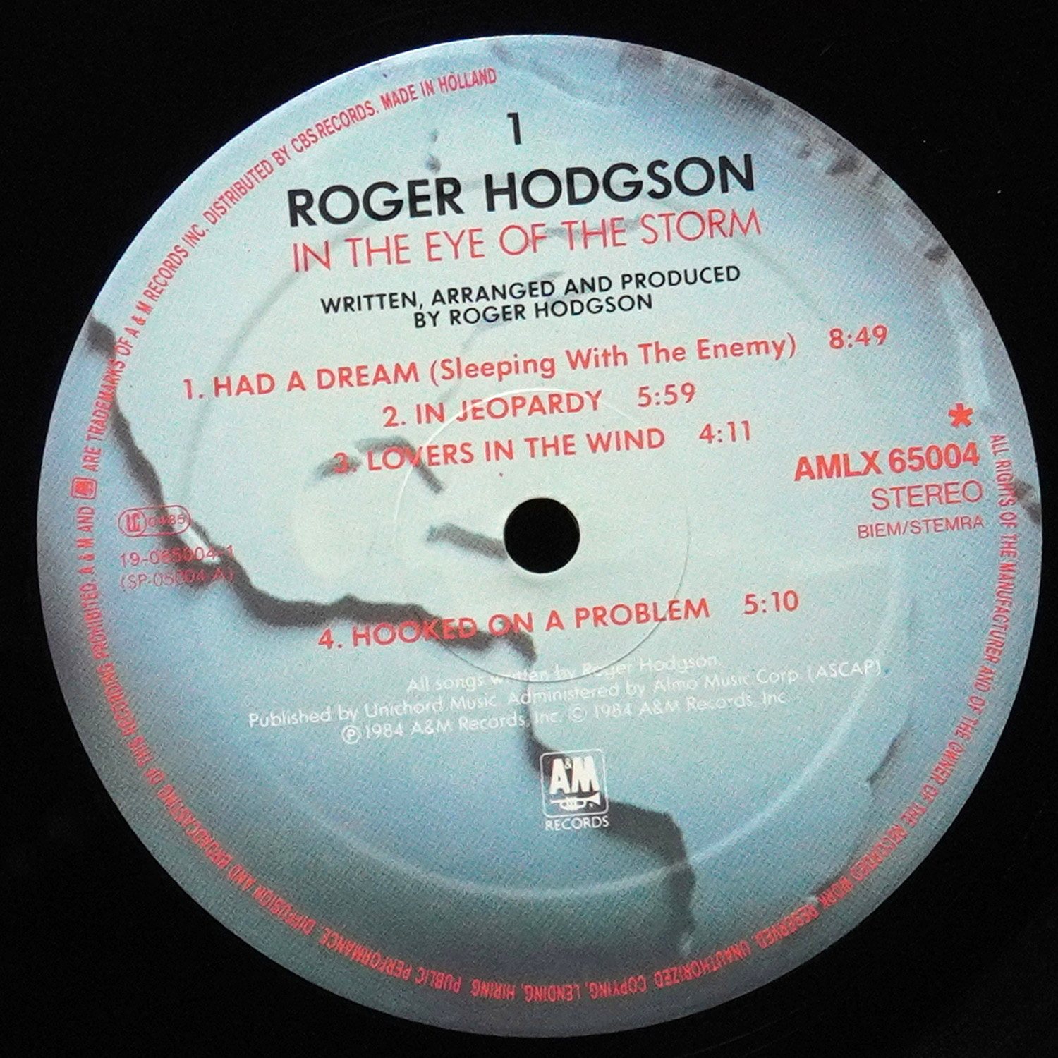 LP Roger Hodgson — In The Eye Of The Storm фото 2
