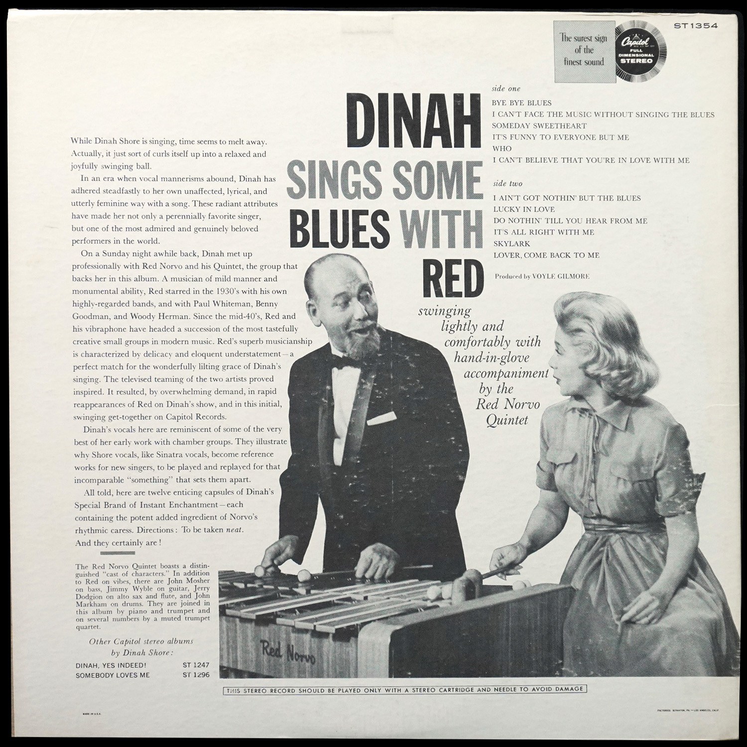 LP Dinah Shore — Dinah Sings Some Blues With Red фото 2