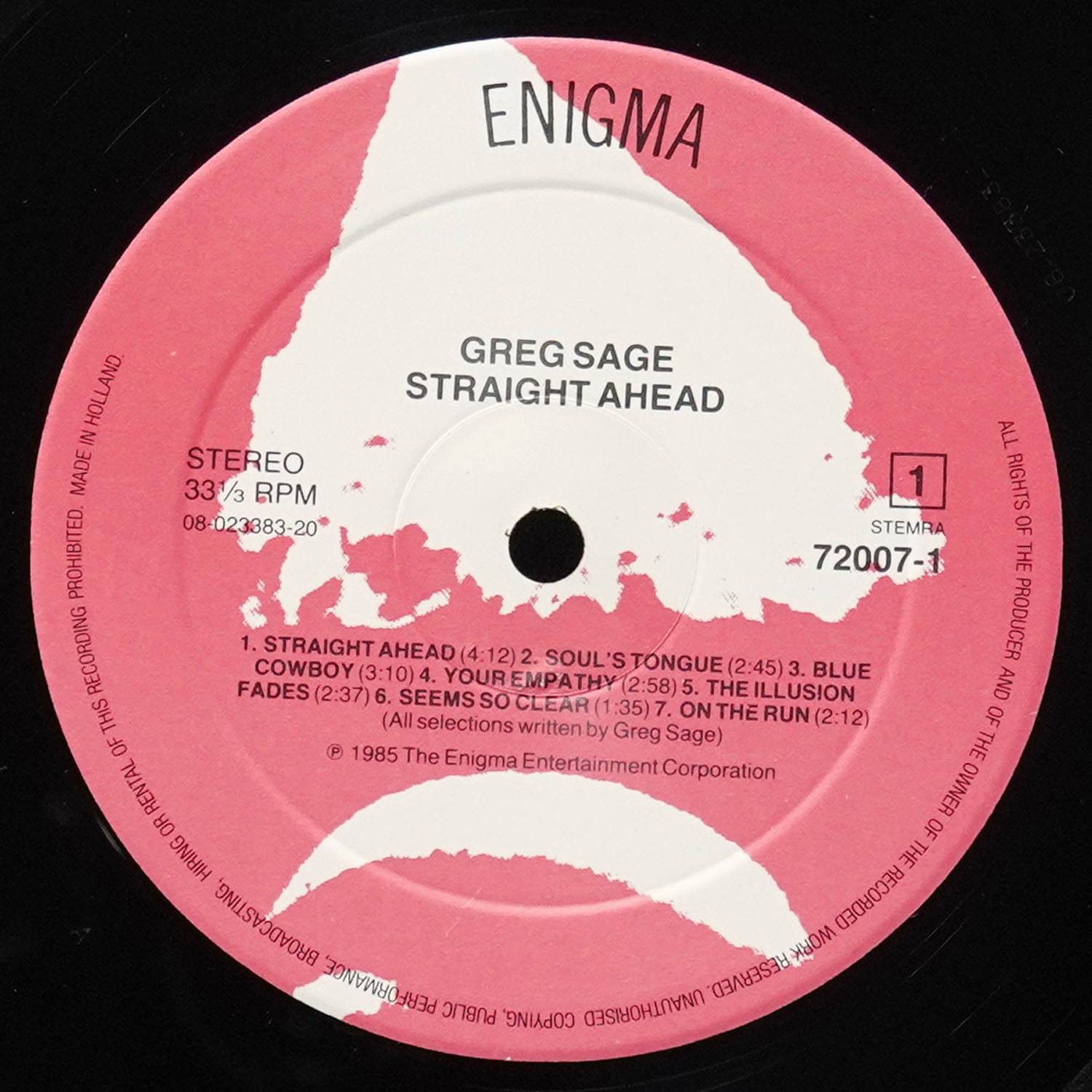 LP Greg Sage — Straight Ahead фото 3