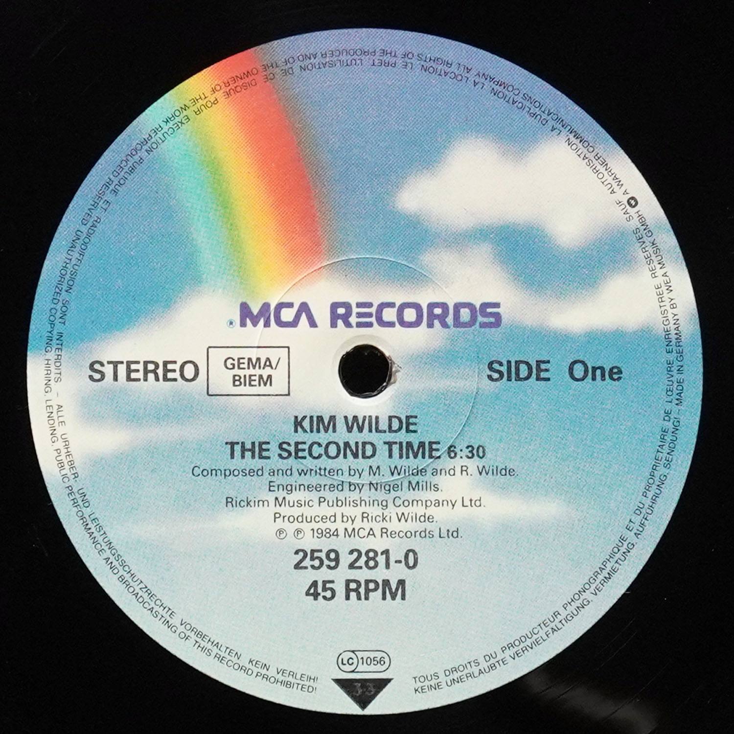 LP Kim Wilde — Second Time (макси сингл) фото 2