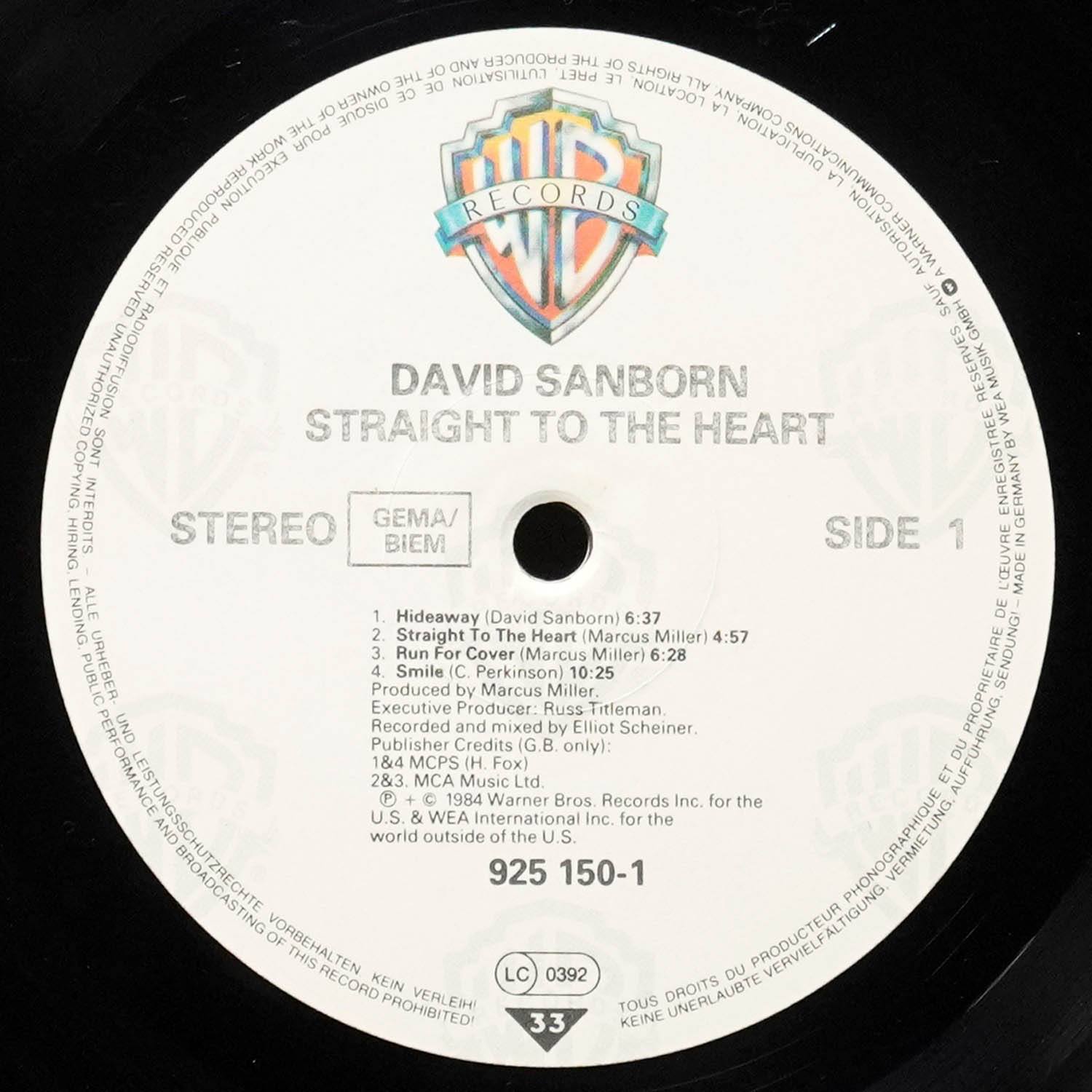 LP David Sanborn — Straight To The Heart фото 2