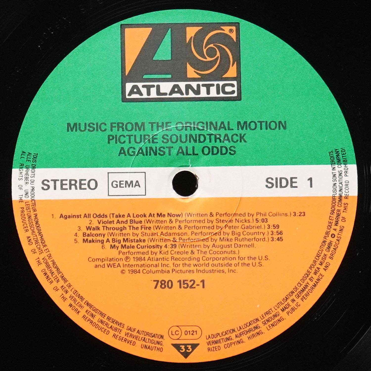 LP V/A — Against All Odds (Music From The Original Motion Picture Soundtrack) фото 2