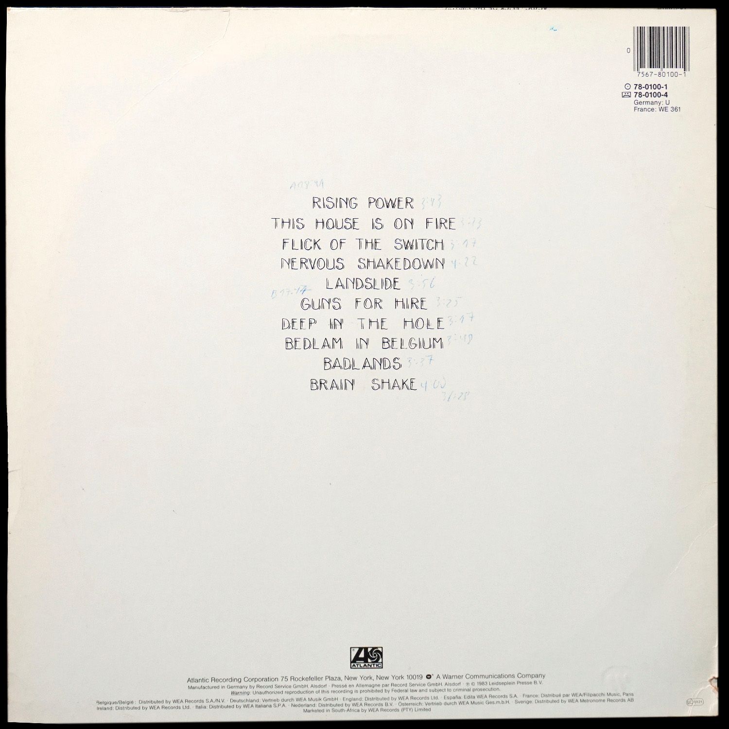 LP AC/DC — Flick Of The Switch фото 2
