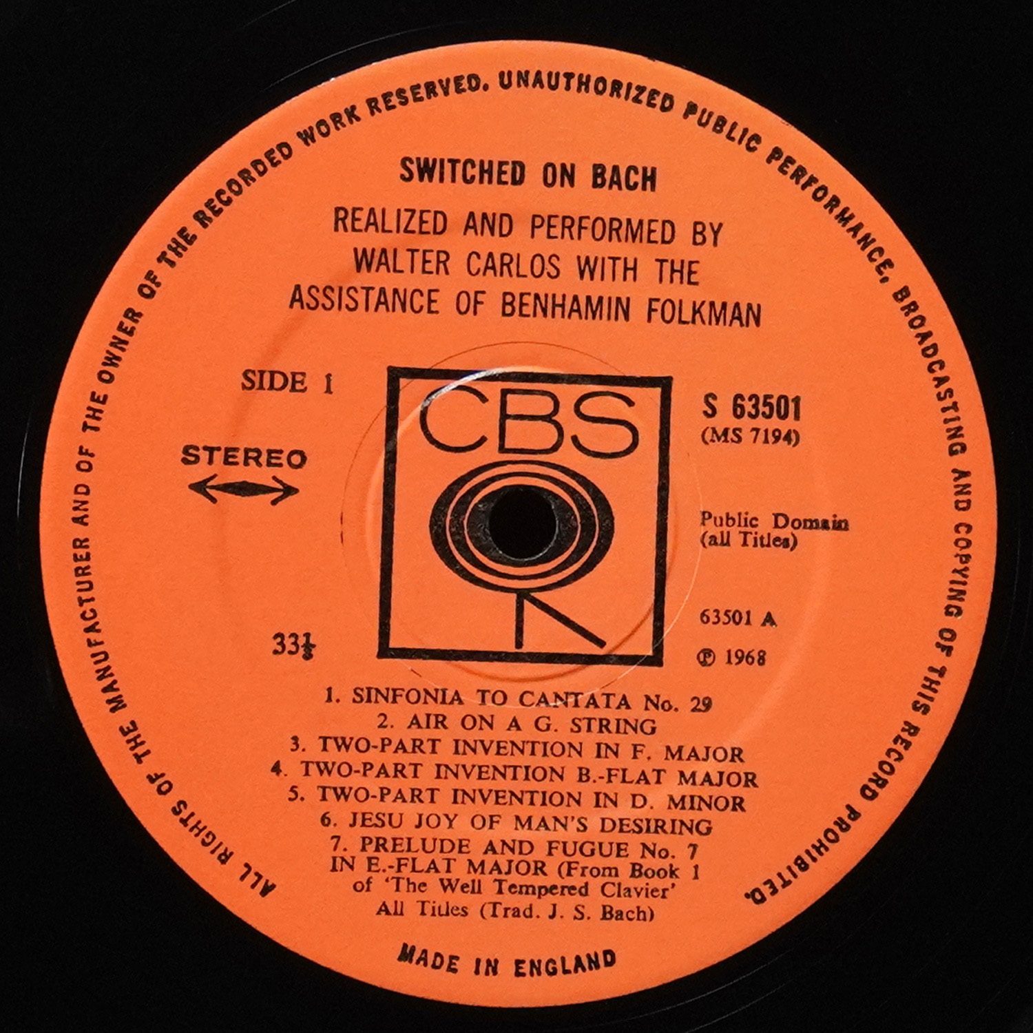 LP Walter Carlos — Switched-On Bach фото 3