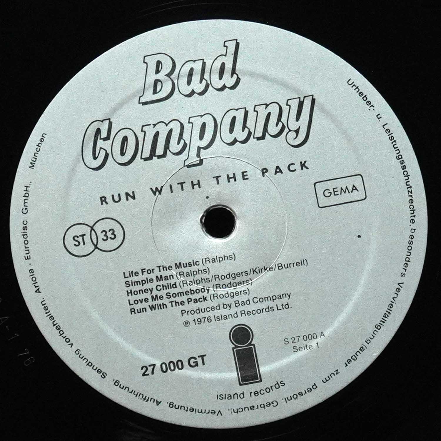 LP Bad Company — Run With The Pack фото 3
