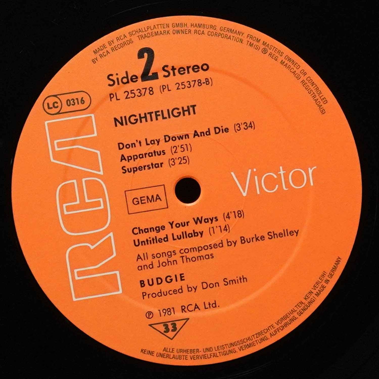 LP Budgie — Nightflight фото 4