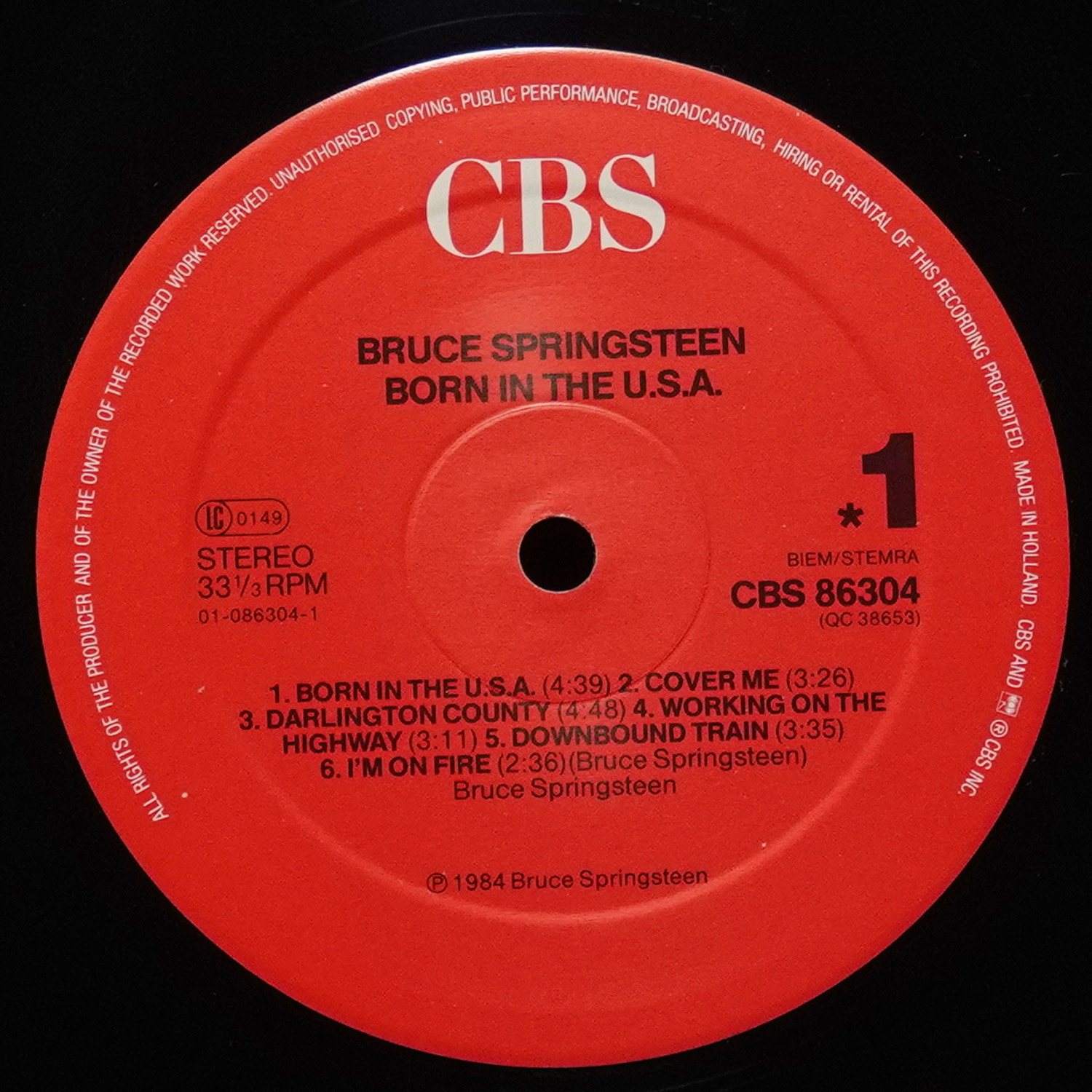 LP Bruce Springsteen — Born In The U.S.A. фото 3