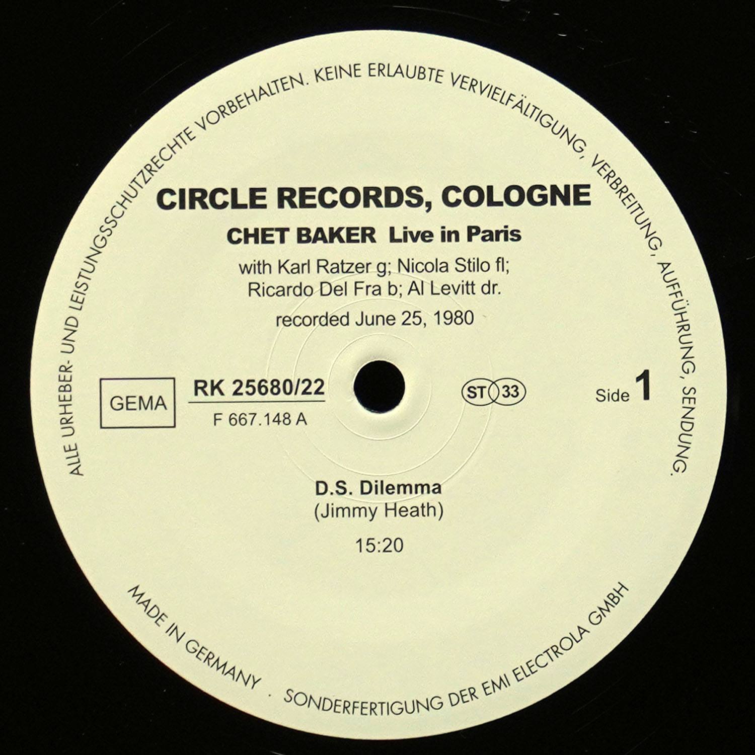 LP Chet Baker — Live In Paris - Night Bird фото 3
