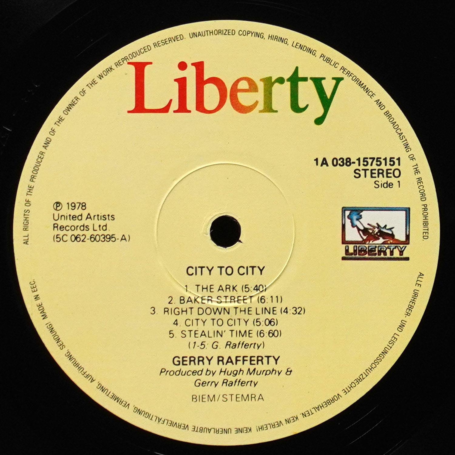 LP Gerry Rafferty — City To City фото 2
