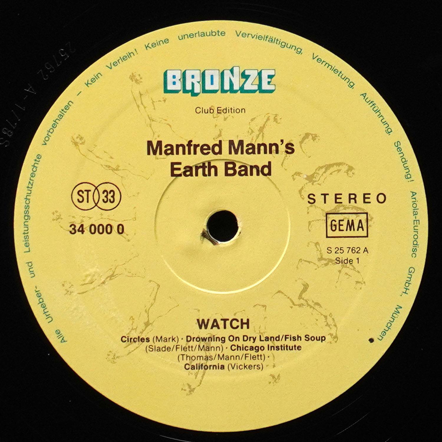 LP Manfred Mann's Earth Band — Watch (клубное издание) фото 2