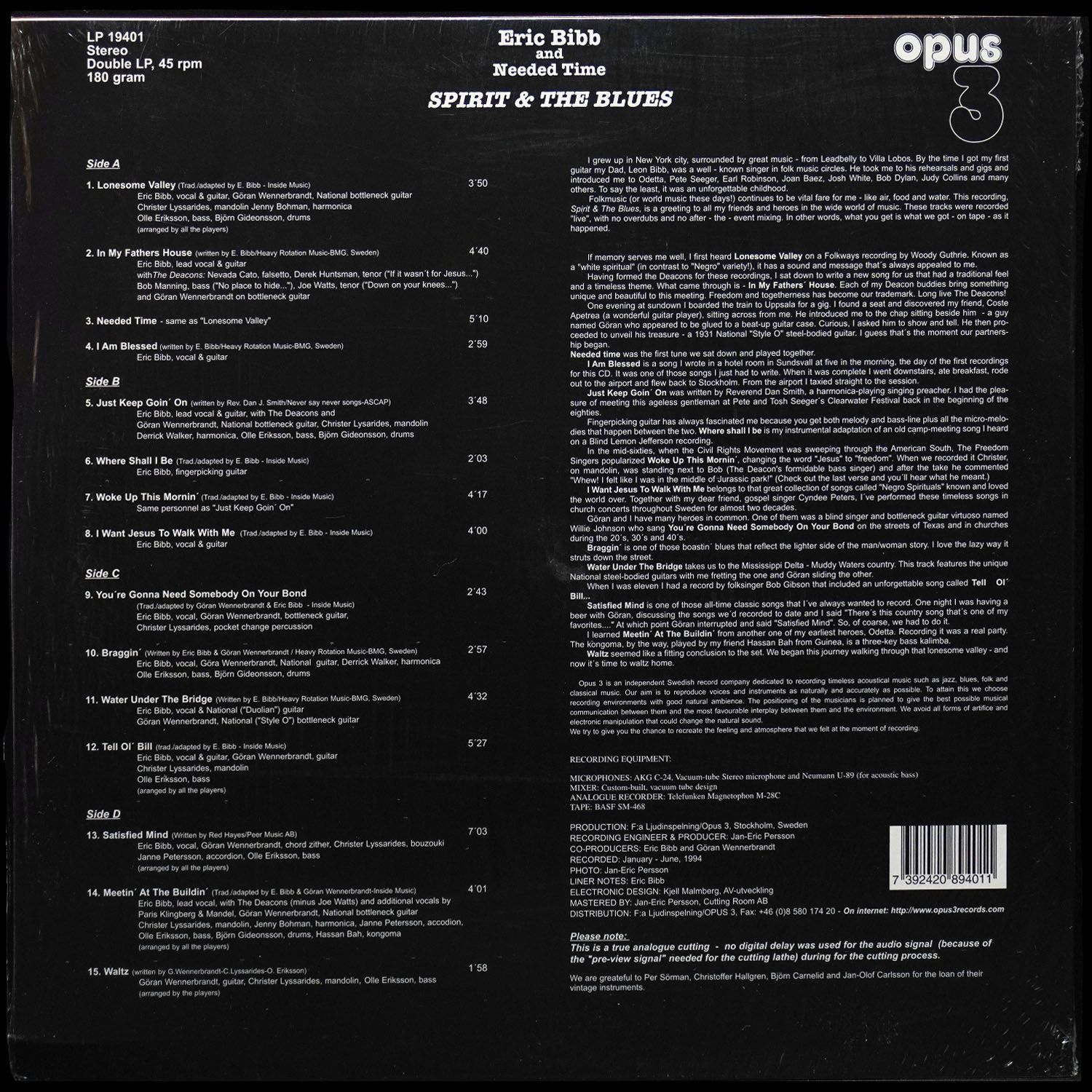 LP Eric Bibb — Spirit & The Blues (2LP) фото 2