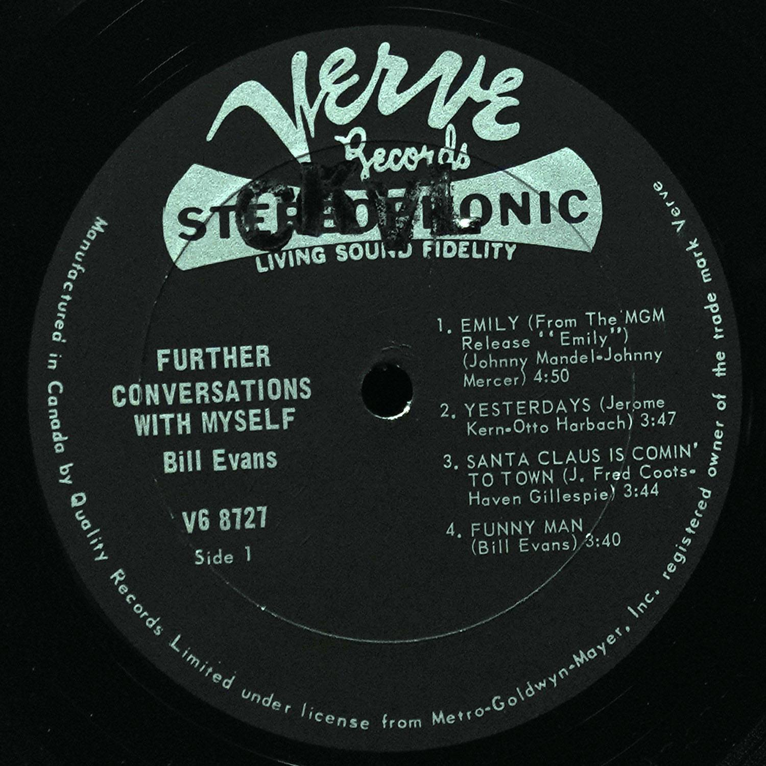 LP Bill Evans — Further Conversations With Myself фото 3