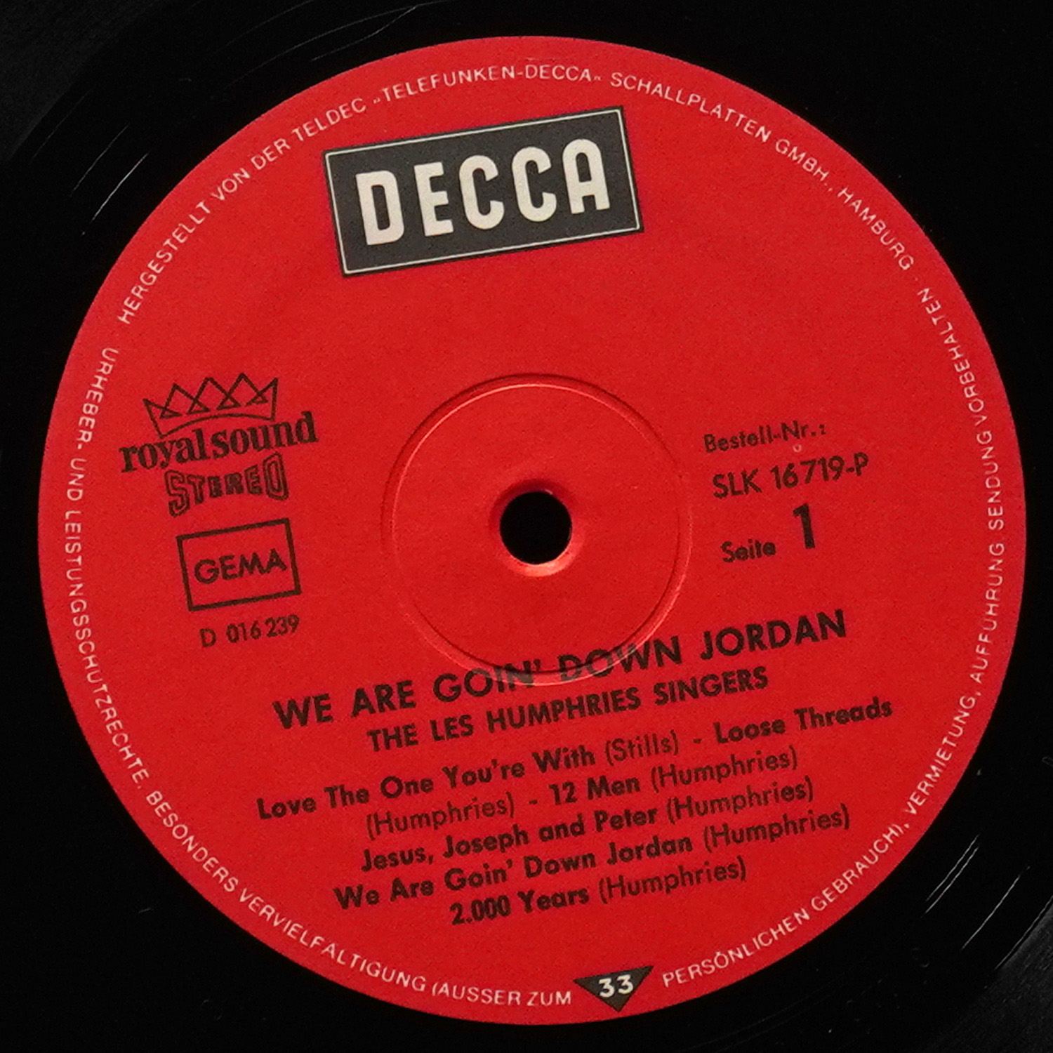 LP Les Humphries Singers — We Are Goin' Down Jordan фото 2