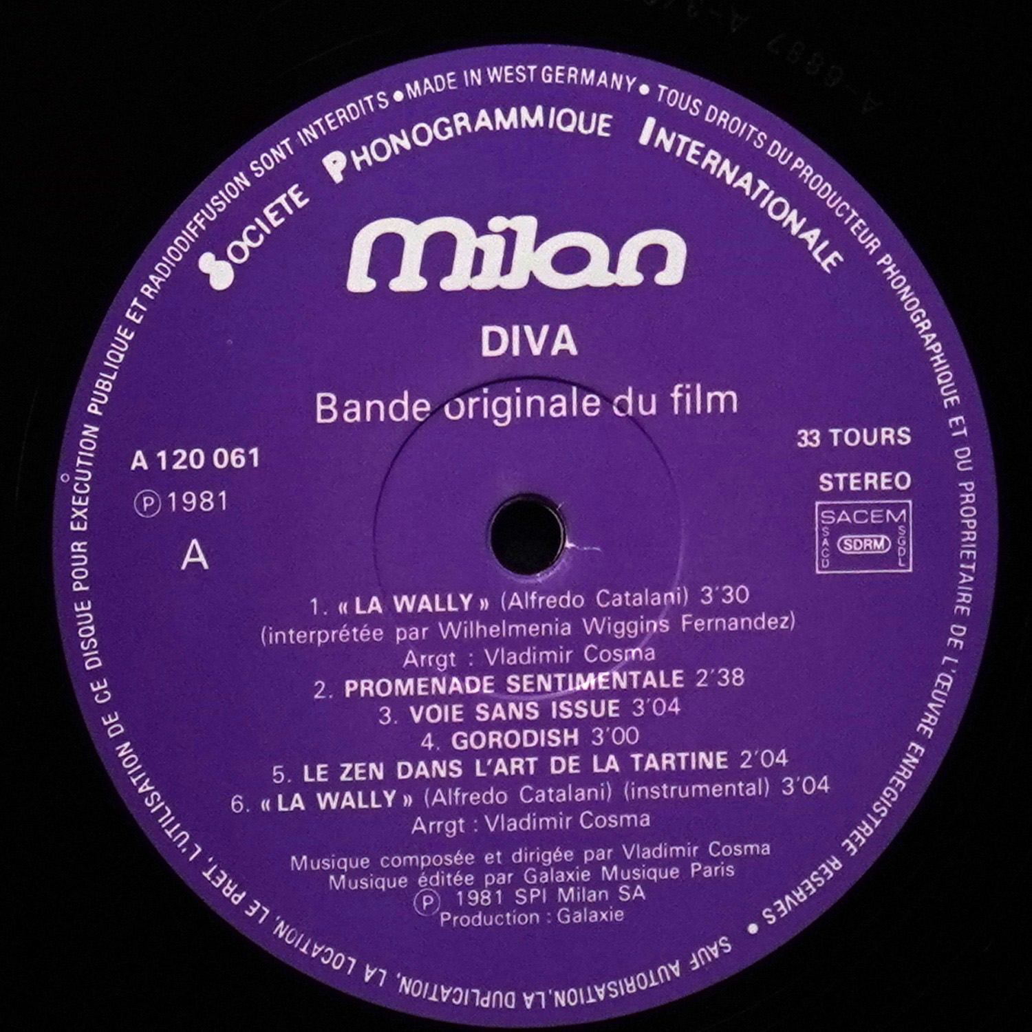 LP Vladimir Cosma — Diva (Bande Originale Du Film) фото 2