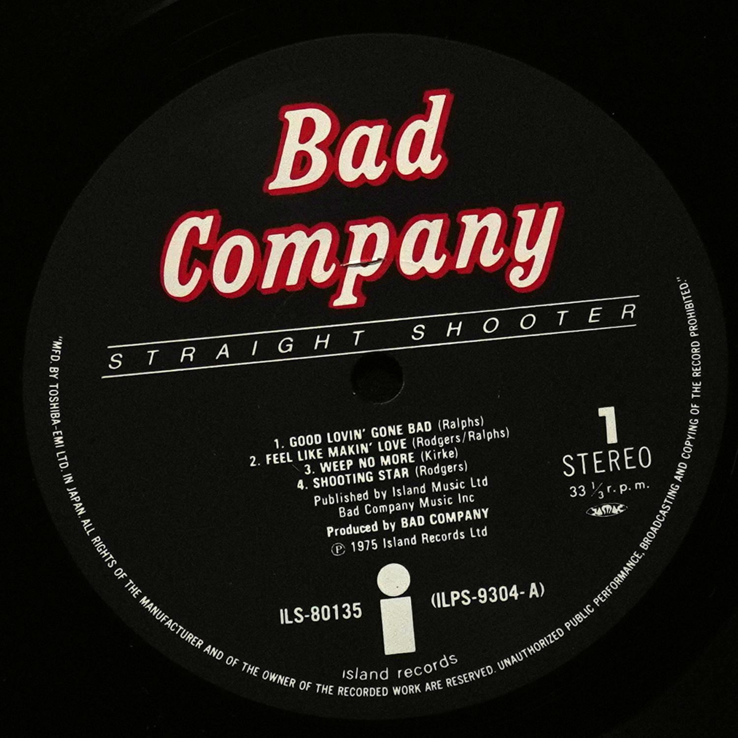 LP Bad Company — Straight Shooter (+ obi) фото 11