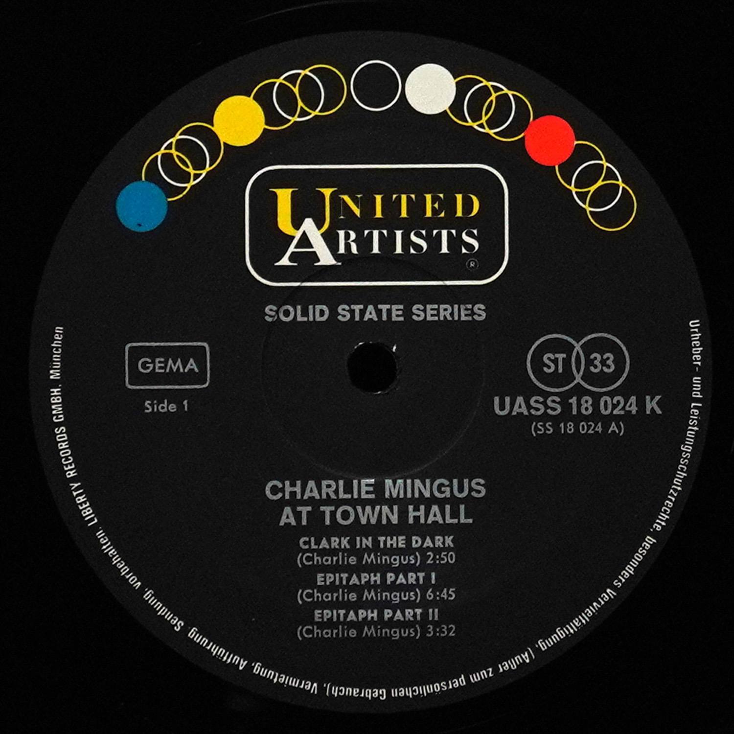 LP Charles Mingus — Town Hall Concert фото 3