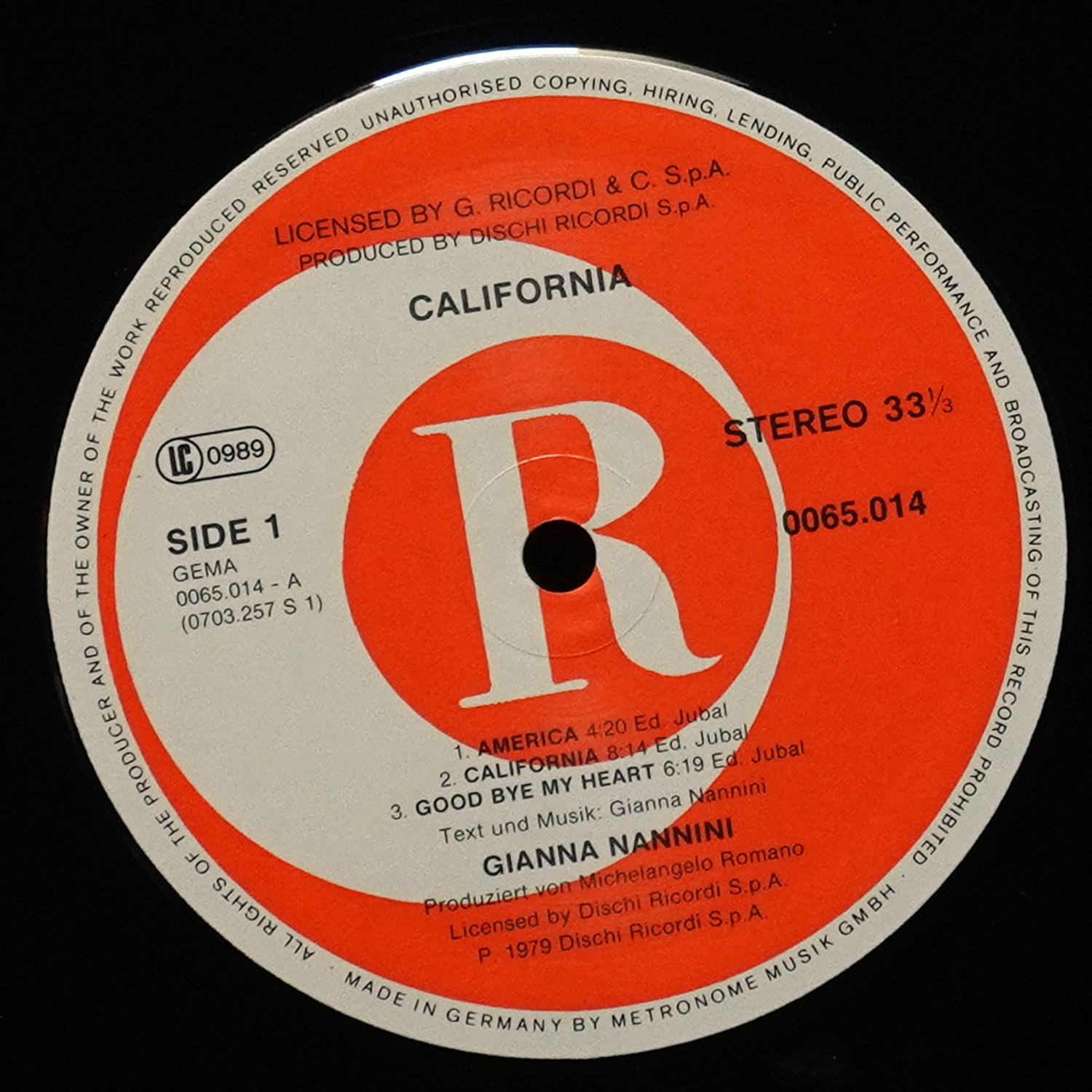 LP Gianna Nannini — California фото 3