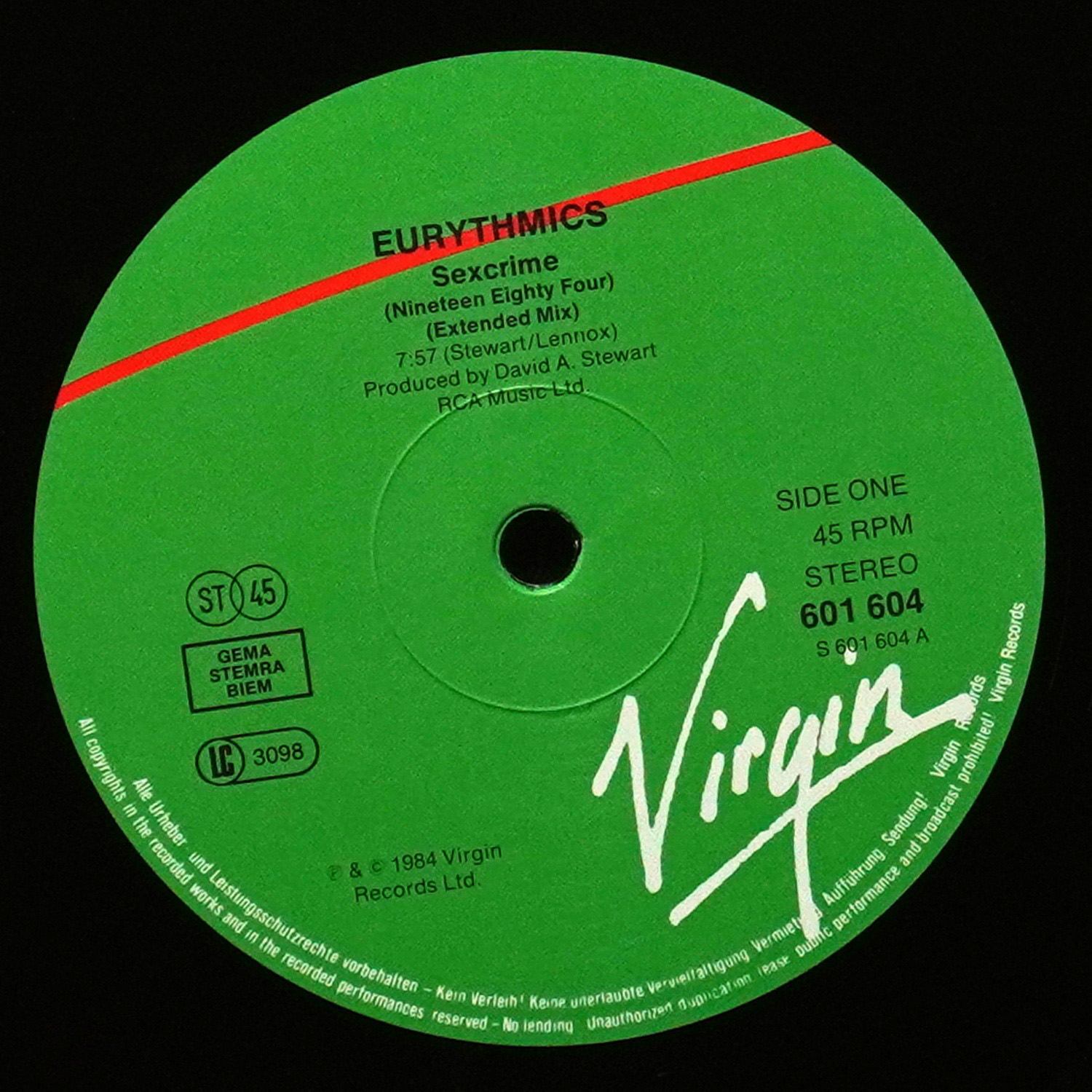 LP Eurythmics — Sexcrime (Nineteen Eighty · Four) (сингл) фото 2