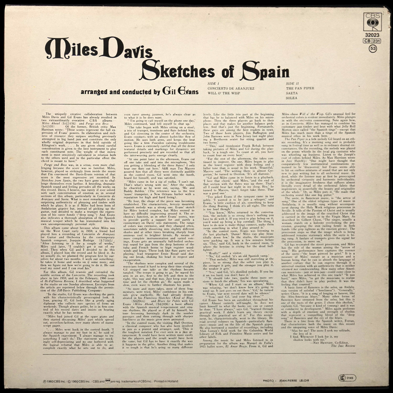 LP Miles Davis — Sketches Of Spain фото 2