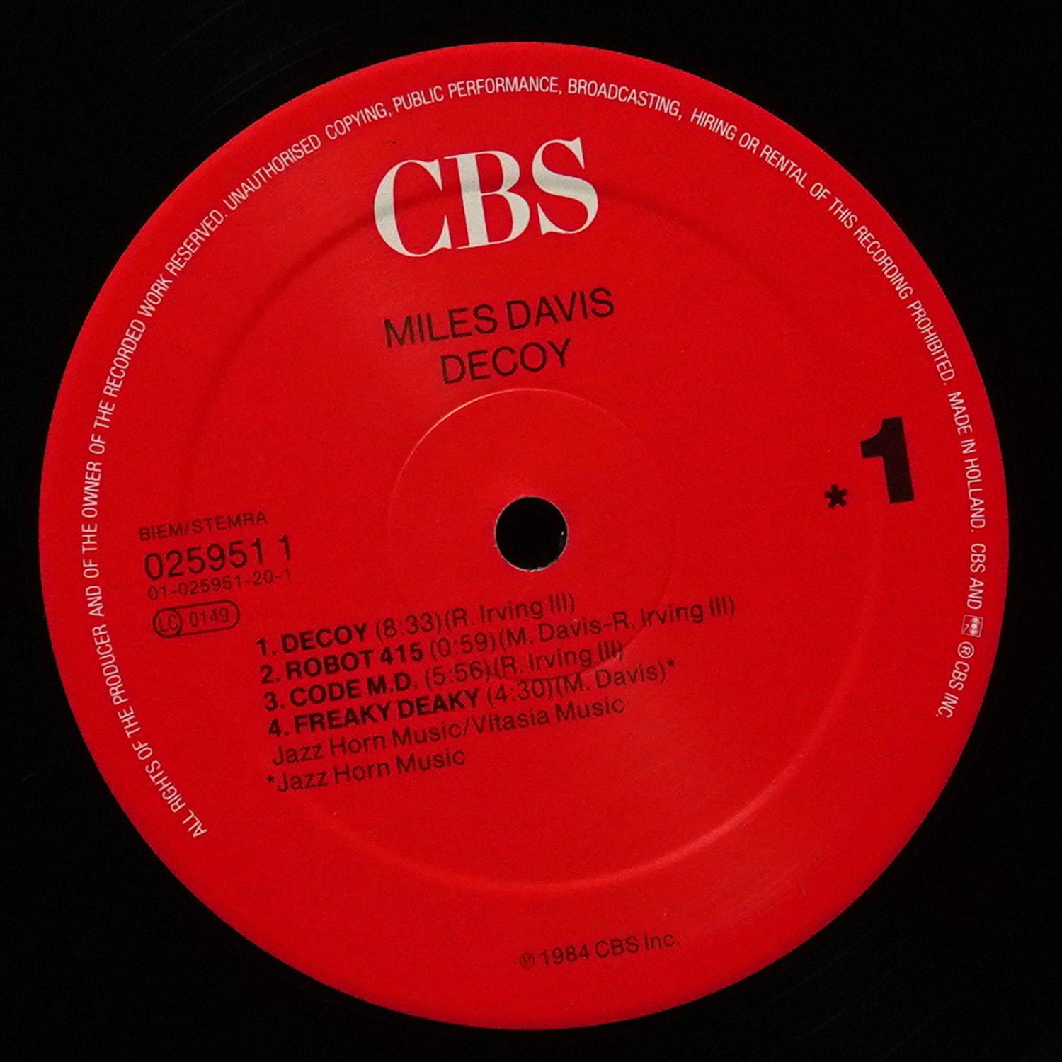 LP Miles Davis — Decoy фото 3