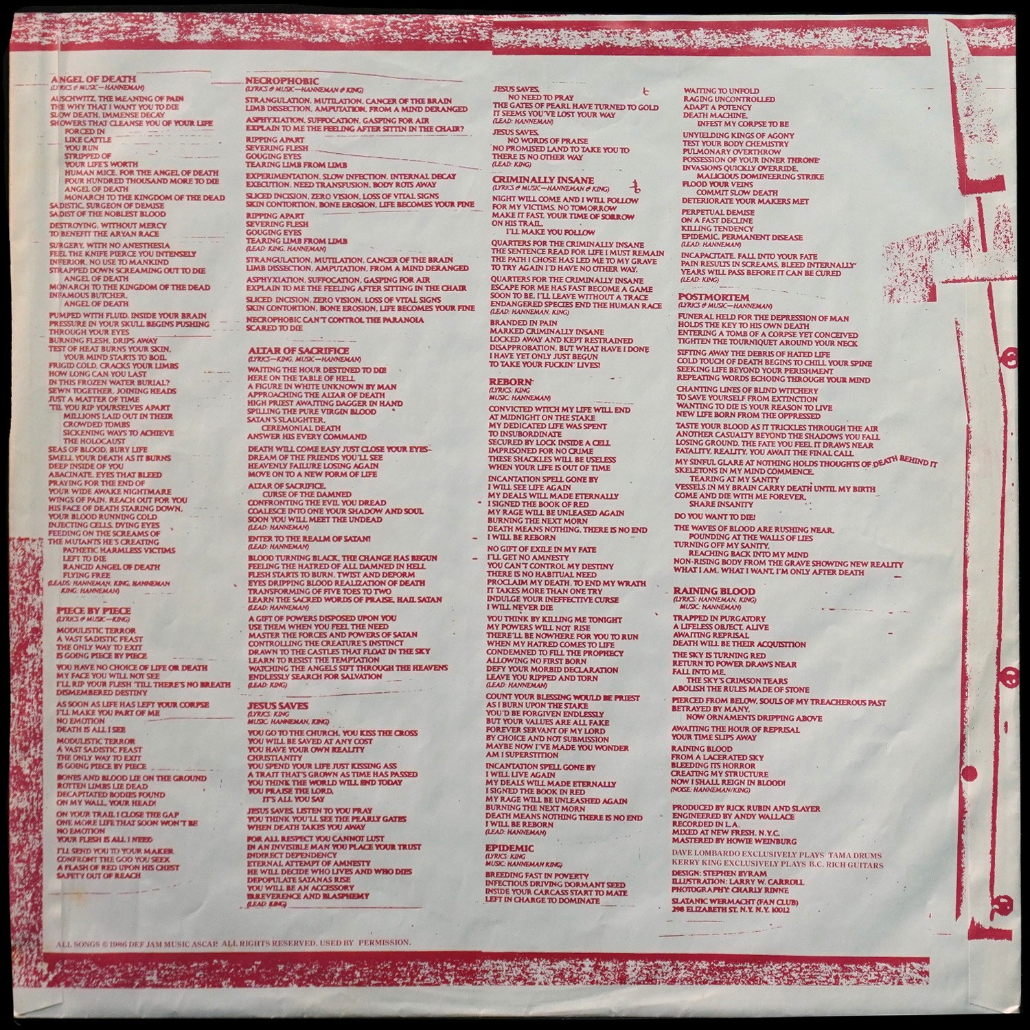 LP Slayer — Reign In Blood фото 6