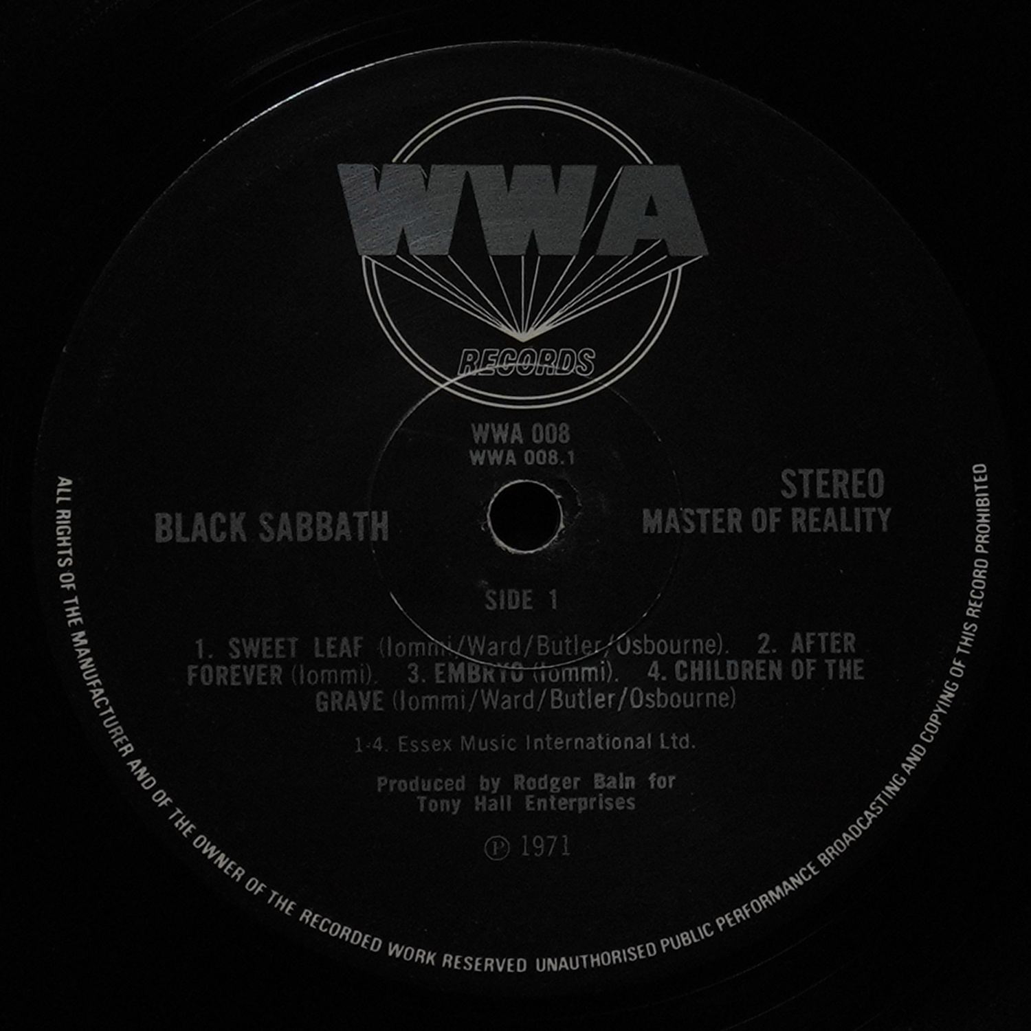 LP Black Sabbath — Master Of Reality фото 3