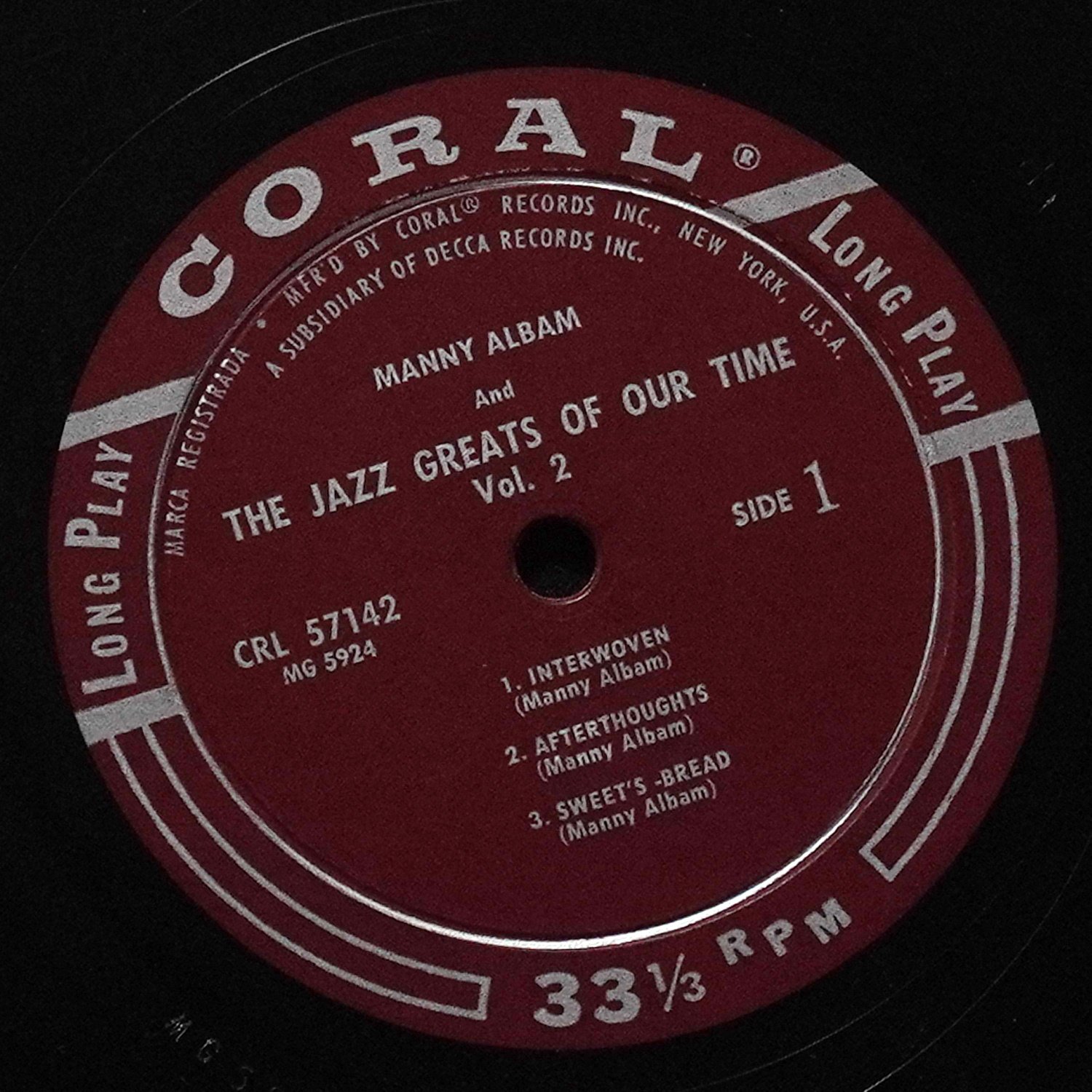 LP Manny Albam — Jazz Greats Of Our Time - Vol. 2 (моно) фото 3