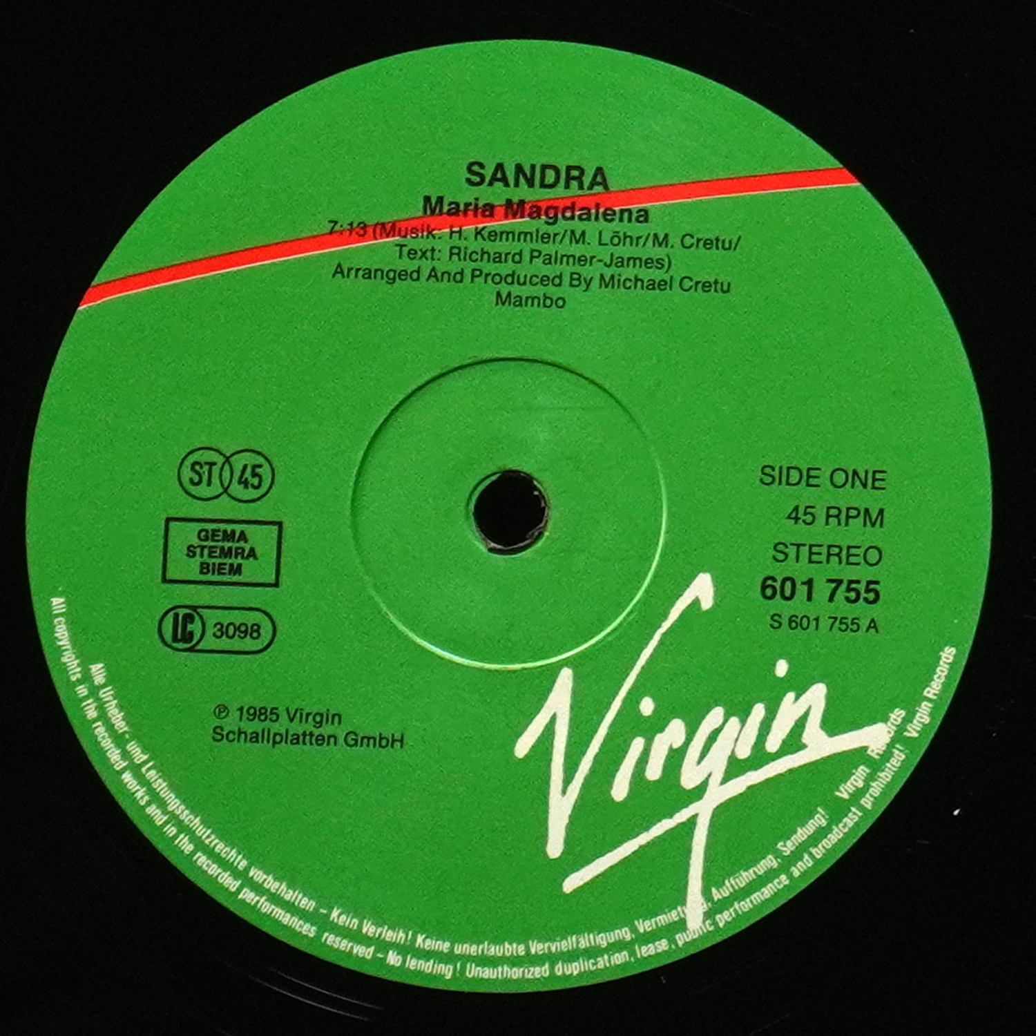 LP Sandra — (I'll Never Be) Maria Magdalena (макси сингл) фото 2