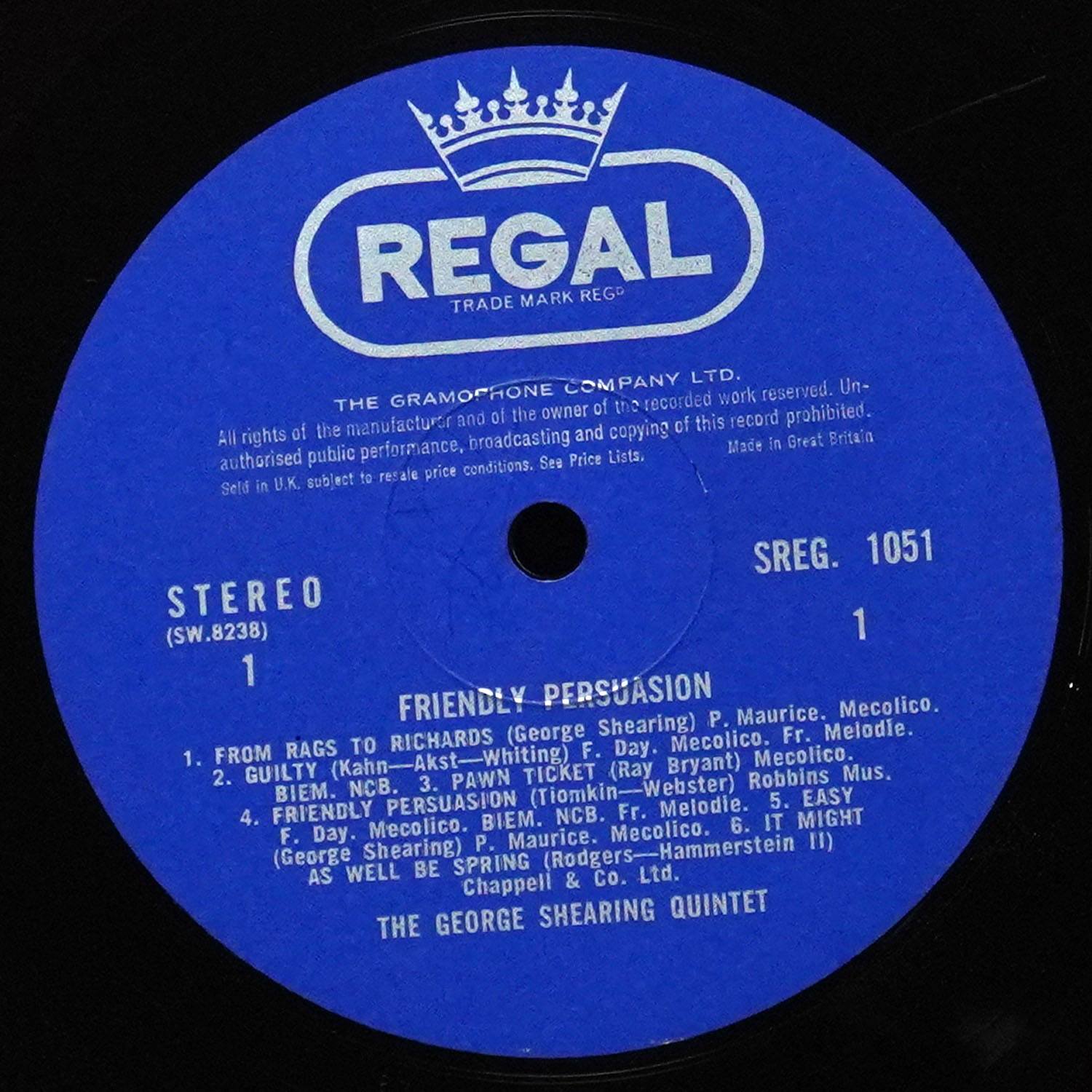 LP George Shearing Quintet — Friendly Persuasion фото 2