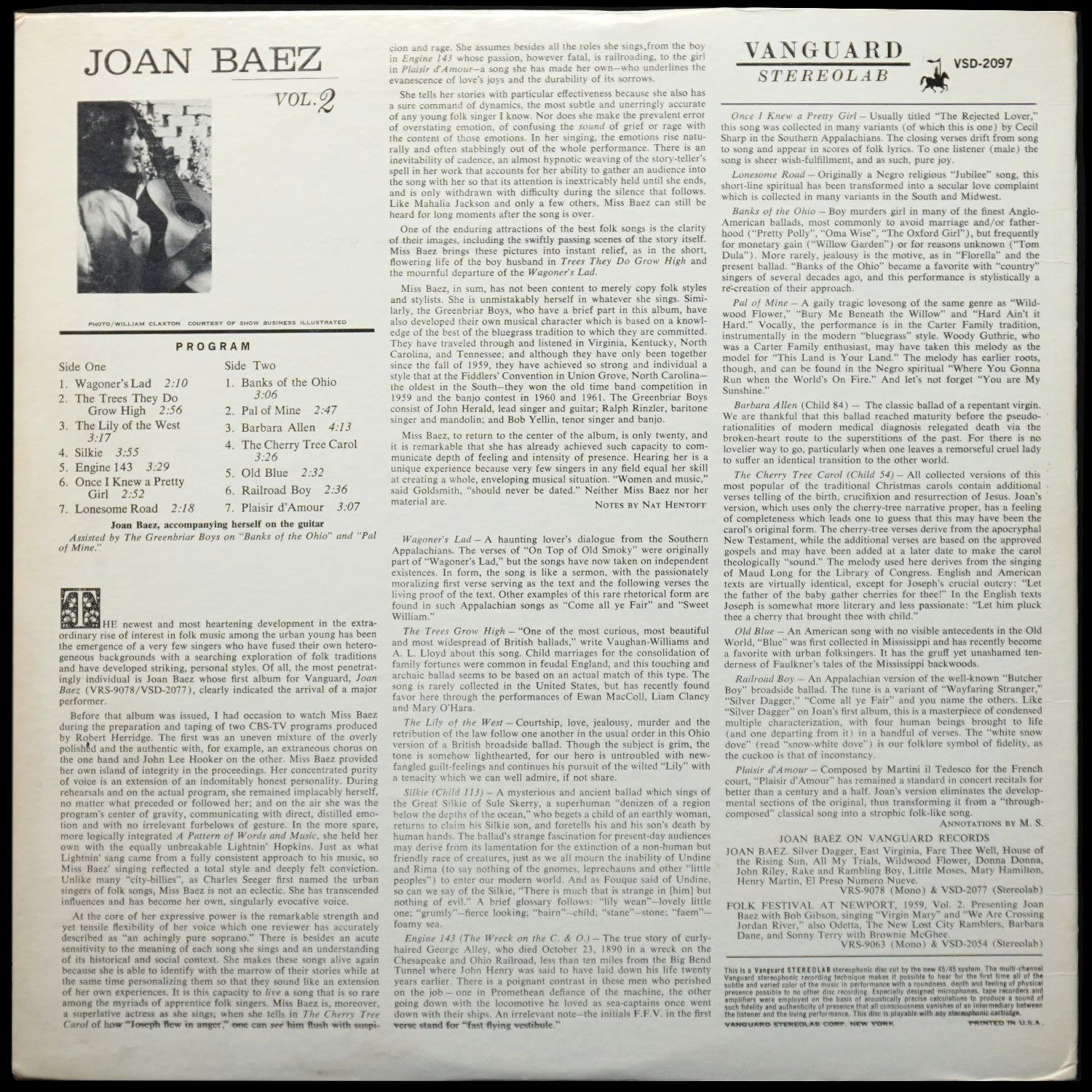 LP Joan Baez — Joan Baez Vol. 2 фото 2