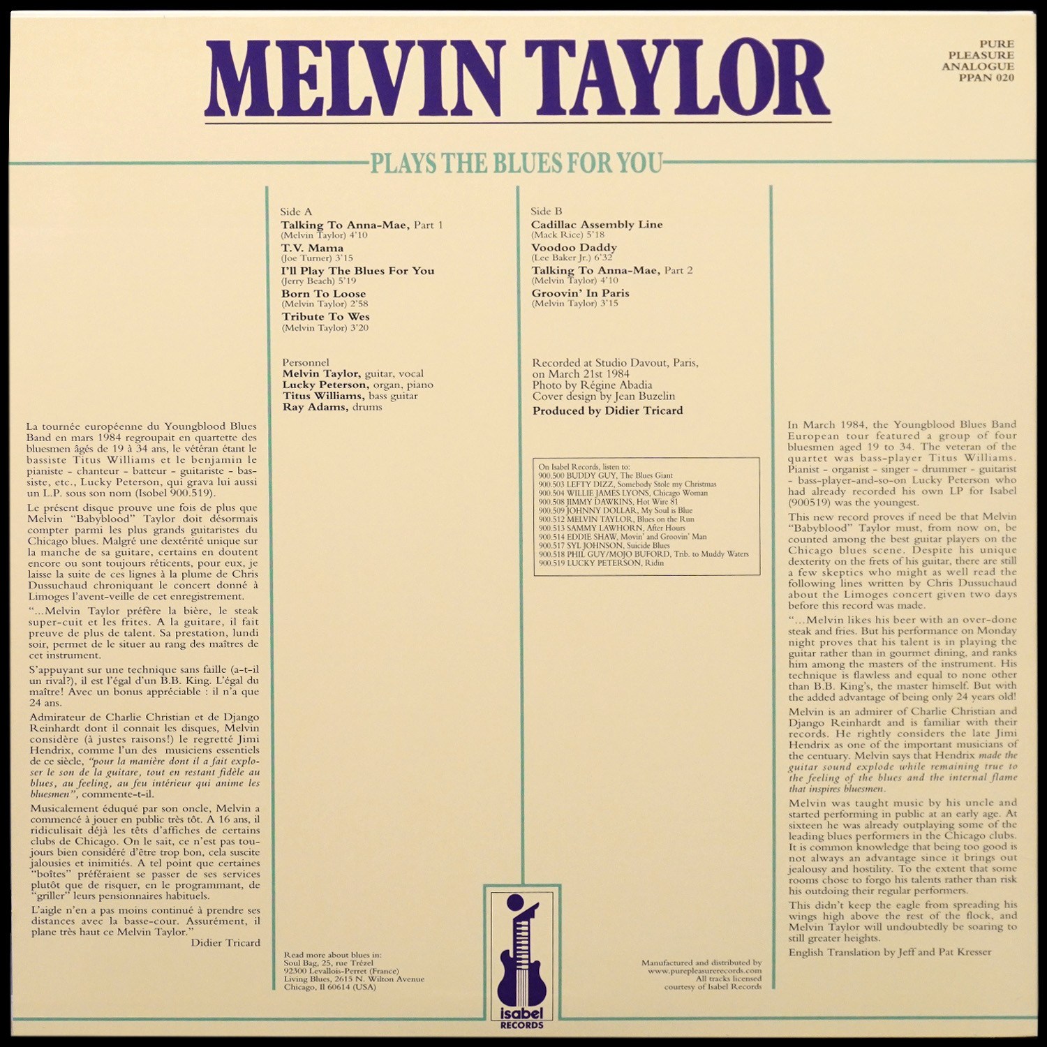 LP Melvin Taylor — Plays The Blues For You фото 2
