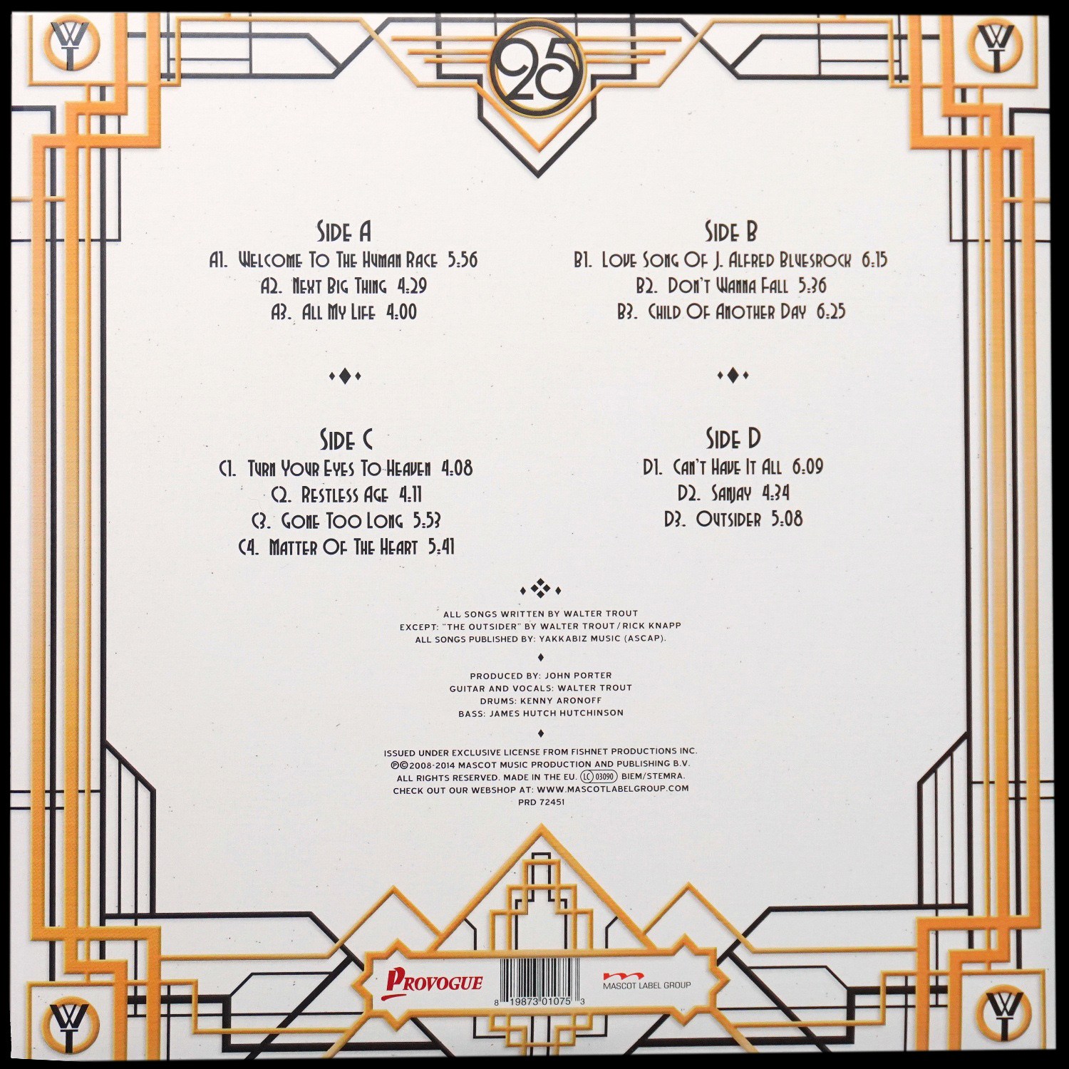 LP Walter Trout — Outsider (2LP) фото 2