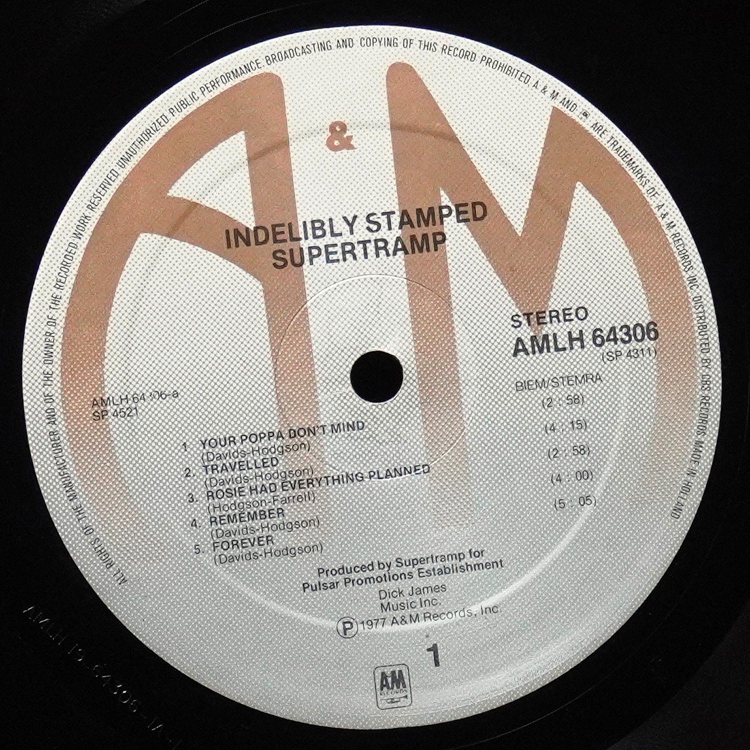 LP Supertramp — Indelibly Stamped фото 3